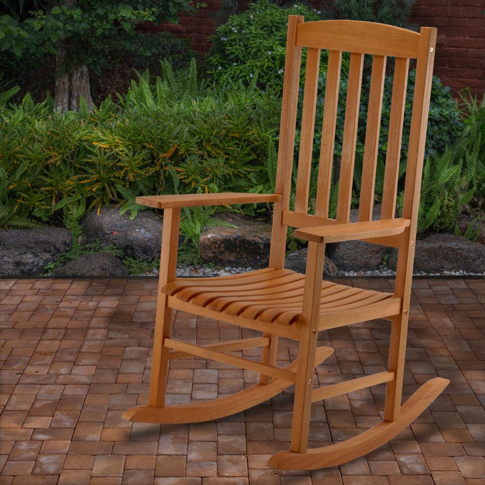 wooden garden rocking seat