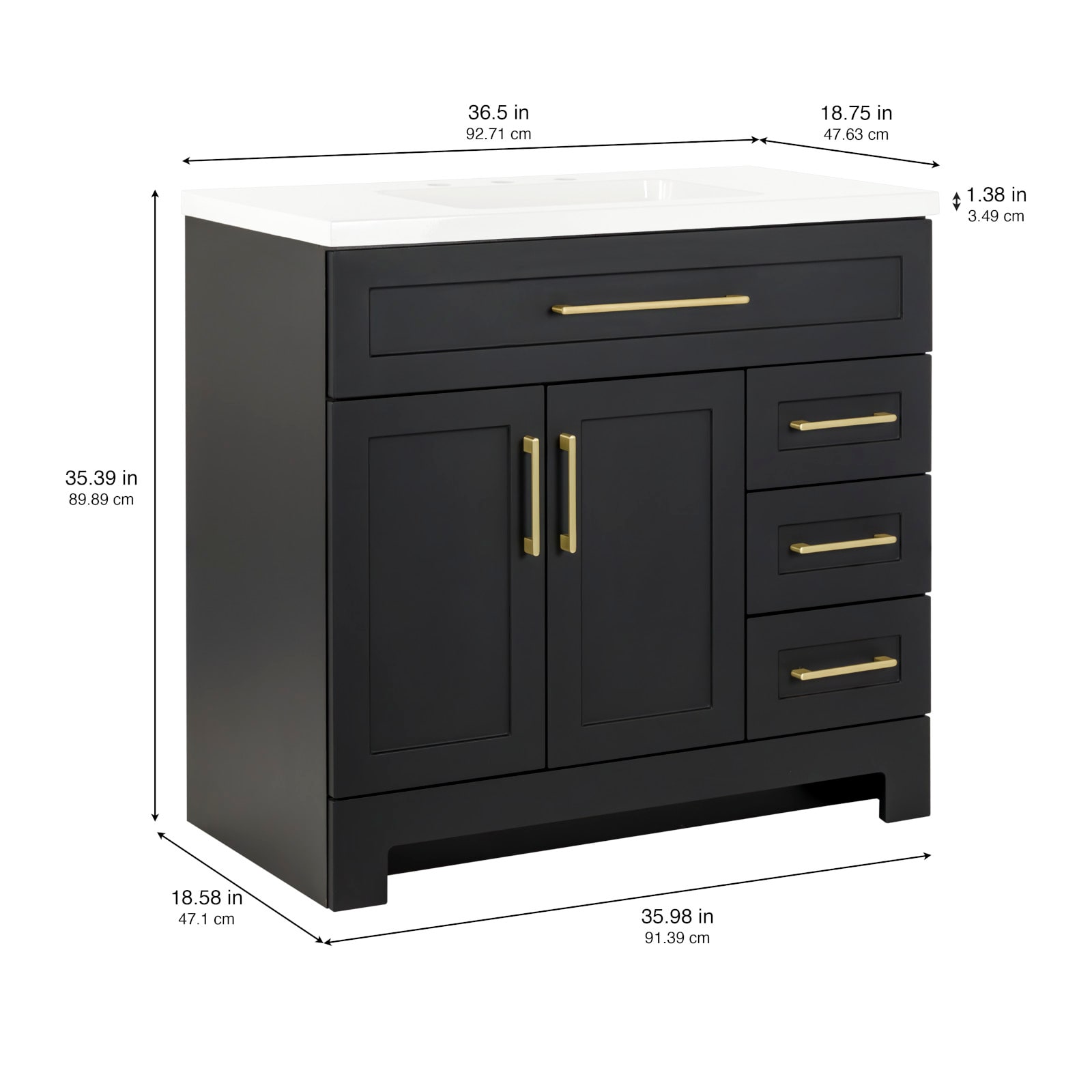 Style Selections W054936P2-MB Bath-Vanity-Combo - View #4