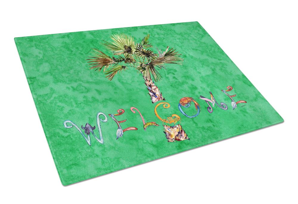 Caroline's Treasures 8710LCB Palm Tree 11.25-in L x 15.75-in W Glass Cutting Board