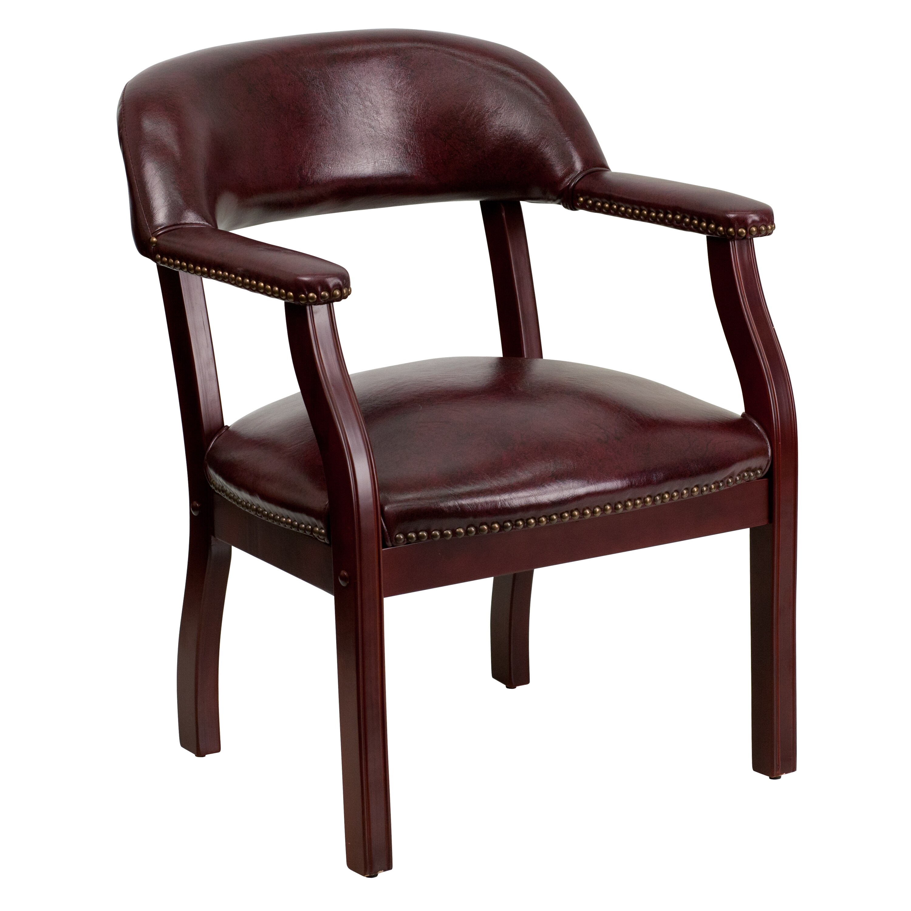 Flash Furniture Burgundy Leather Pillow Back Office Chair with Nailhead Trim