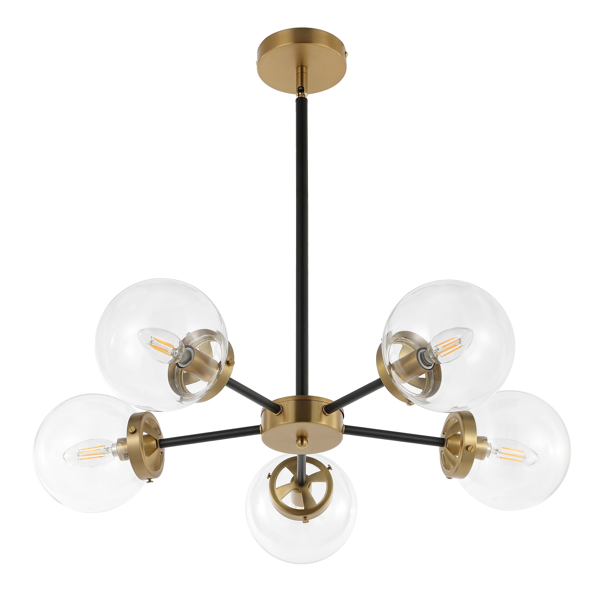 GETLEDEL FX-5006-BC 5 -Light Multiple finishes Black Modern/contemporary For Use in Bedrooms, Dining Rooms, Foyers, Kitchens, Living Rooms Chandelier