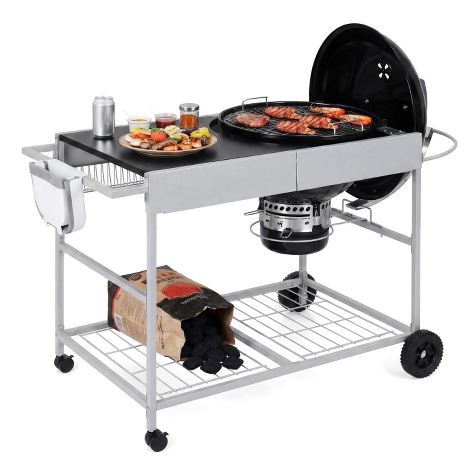 SUGIFT Outdoor Movable Grill Table for 18-in to 22-in Weber