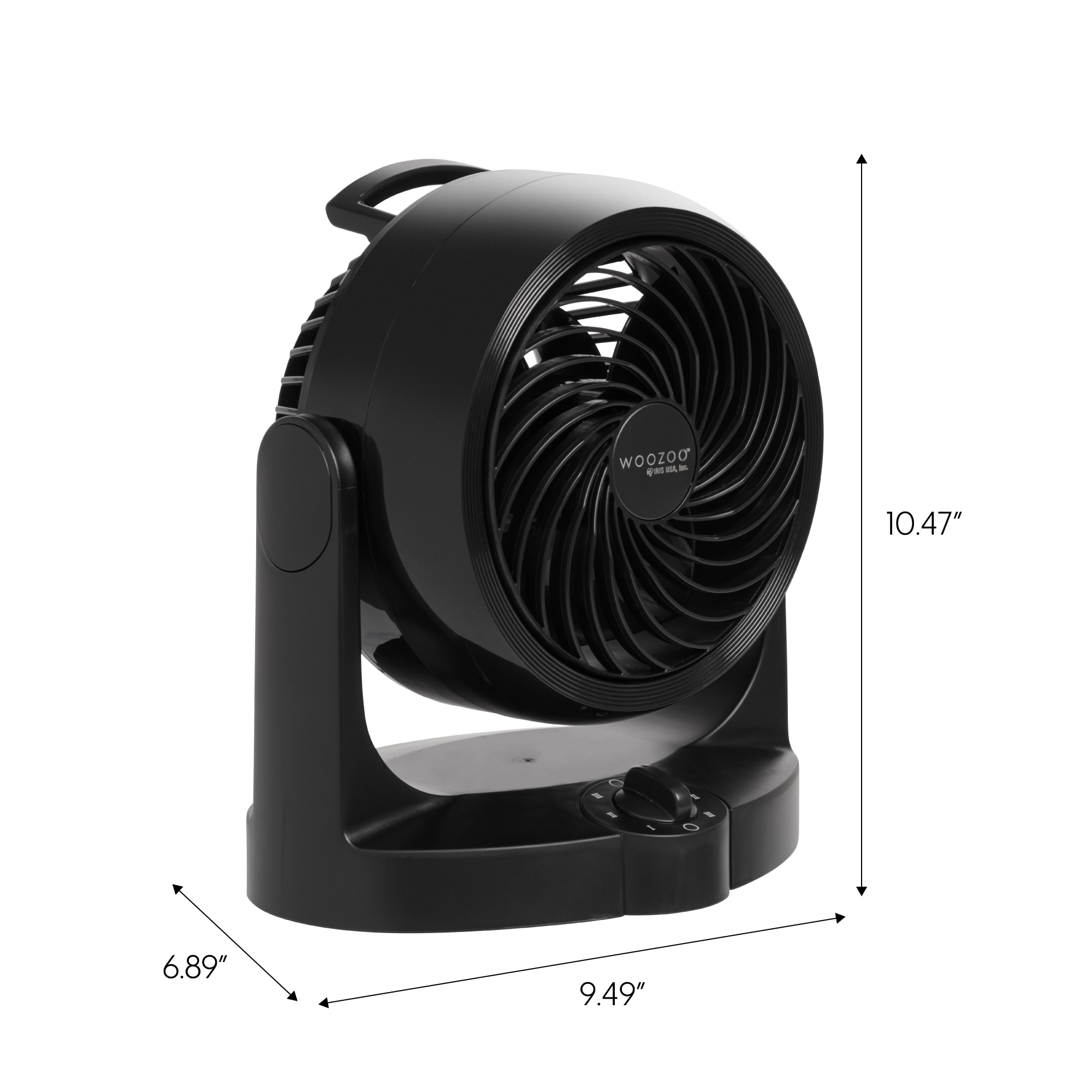 IRIS 5.5-in 3-Speed Indoor Black Personal Fan in the Portable Fans ...