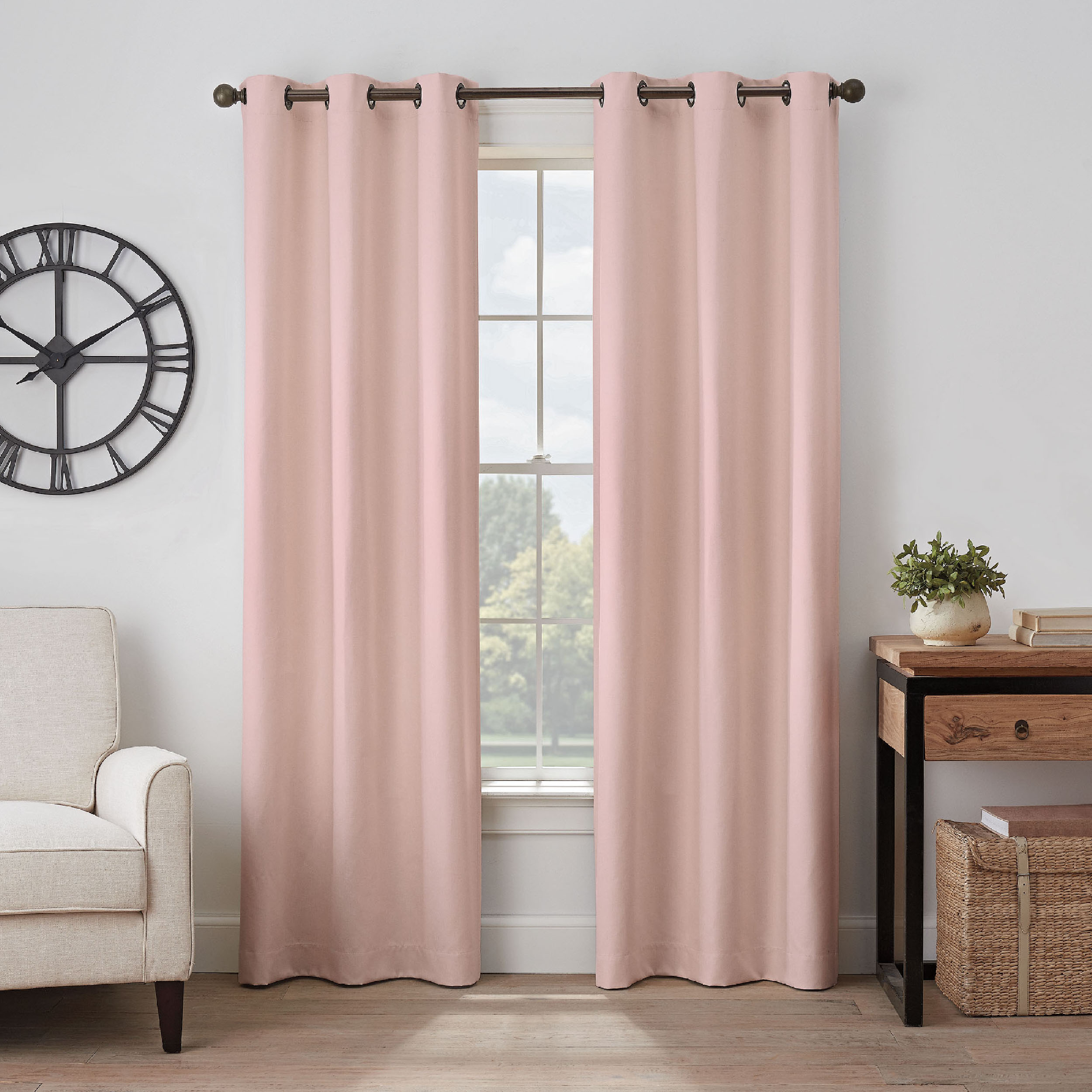 Eclipse 18602040X084BLH 84-Inches Blush Blackout Standard lined Rod pocket Single curtain panel