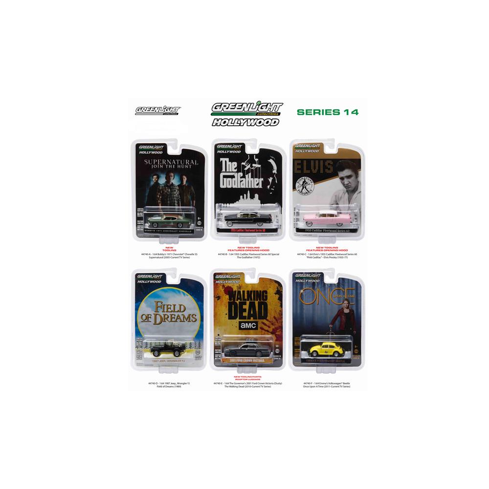 GreenLight DTDP2869 Greenlight 44740 1 by 64 Diecast Hollywood Series and Release 14 Diecast Car Set