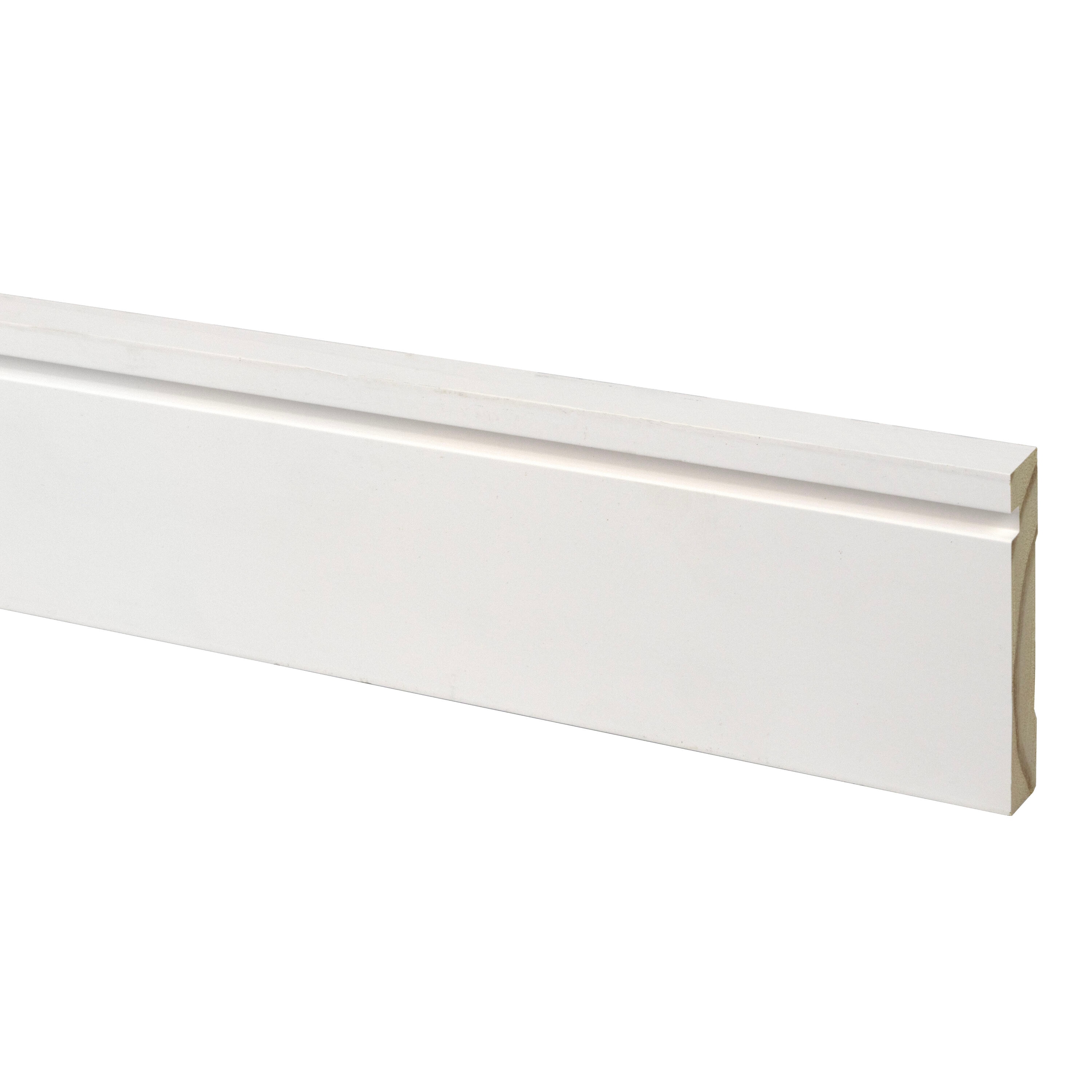 5/8-in x 3-1/4-in x 12-ft Modern Primed Finger Jointed Pine 8245 Baseboard Moulding