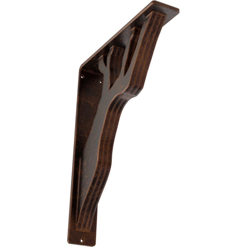 Ekena Millwork Damon 10-in x 2-in x 12-in Antique Copper Wrought Iron Countertop Support Bracket BKTM02X10X12TDAACO Sansujyuku sansujyuku.com