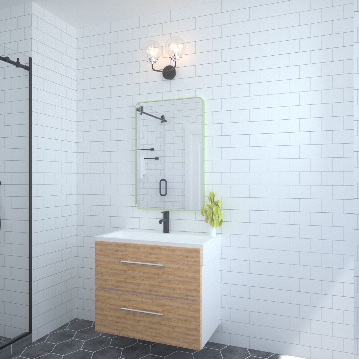 AAZJ JKF-MR2436MG Framed-Bath-Mirrors - View #2