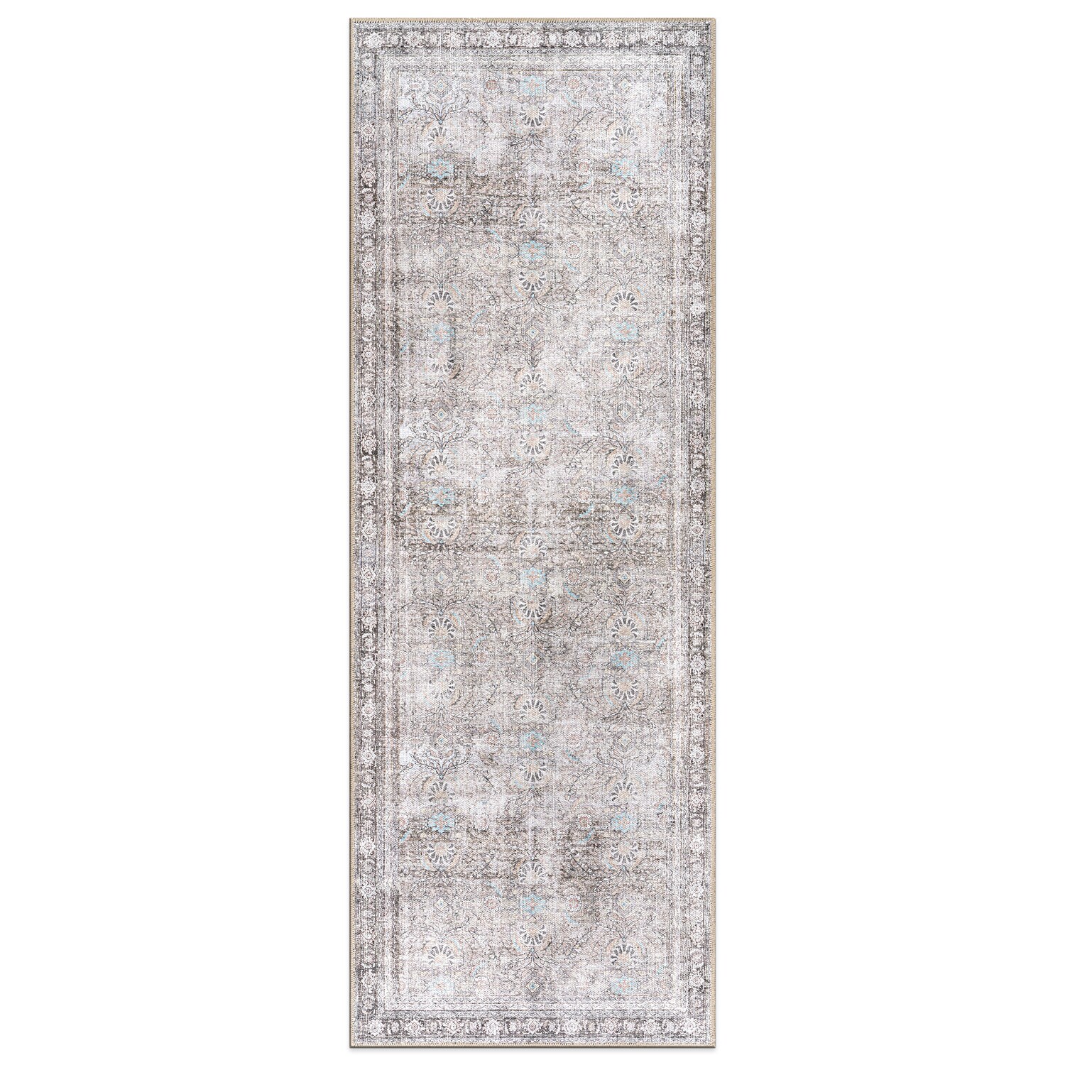 World Rug Gallery 6029OLIVE2X10 2 x 10 (ft) Loomed Polyester Olive Rectangular Indoor Oriental Machine washable Area rug