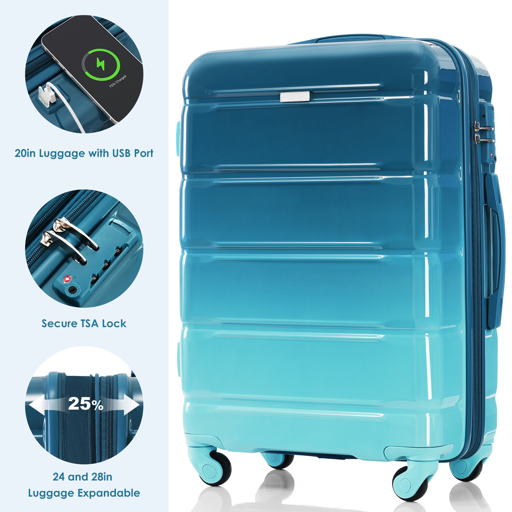 SINOFURN SYD9600012BL Luggage-And-Luggage-Sets - View #4
