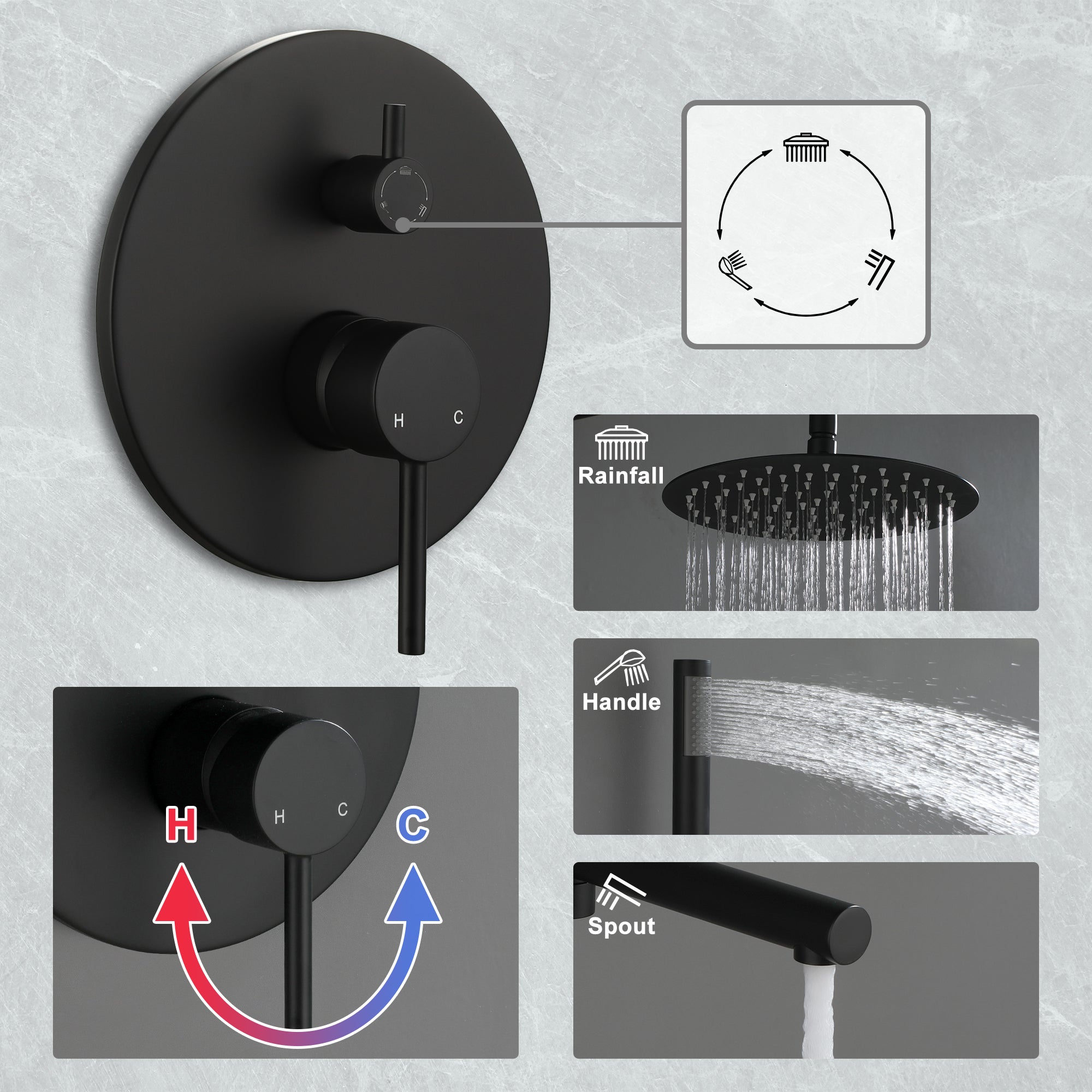 Boyel Living BL-DM6202BI Showerhead-Bar-Panels - View #6