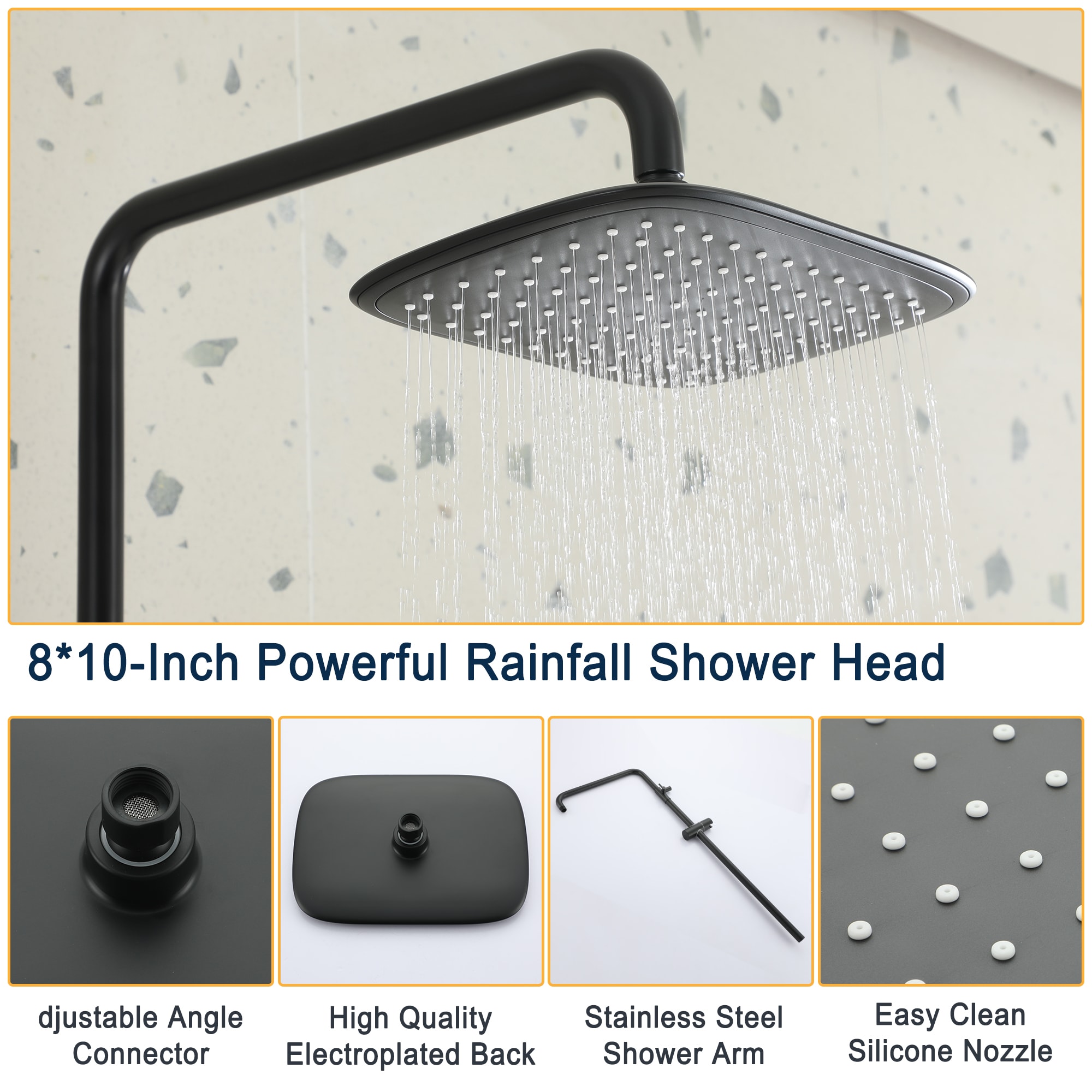 Mondawe MOEB112-12MB Showerhead-Bar-Panels - View #2
