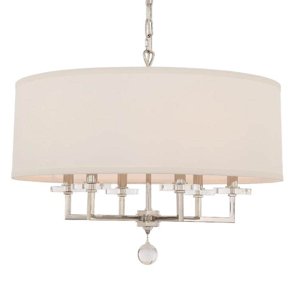 Crystorama 8116-PN Paxton 6 -Light Polished Nickel Modern/contemporary Crystal For Use in Bedrooms, Dining Rooms, Foyers, Kitchens, Living Rooms Chandelier