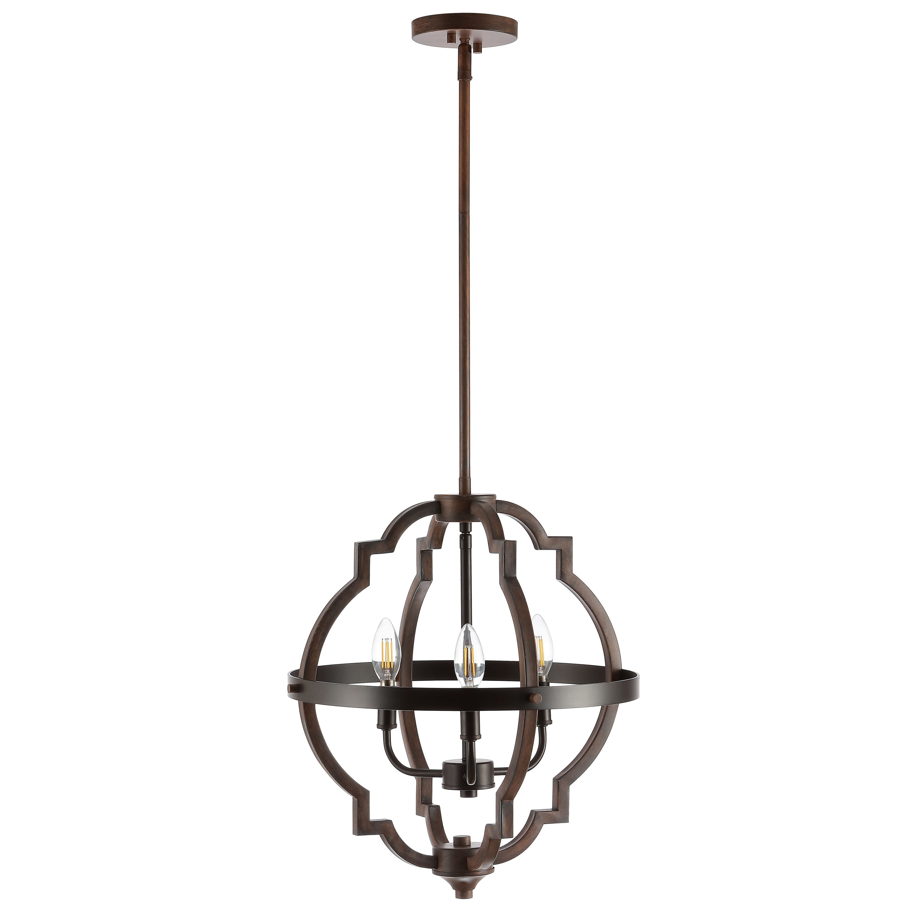 Rustic French Country 58" Adjustable LED Pendant in Oil-Rubbed Bronze
