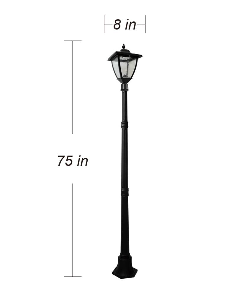 Nature Power 74-in H Black Solar LED Post Light in the Complete Post Lights  department at