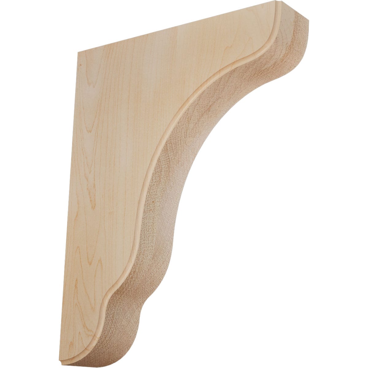 Ekena Millwork BKTW02X07X10PLMA Plymouth 1-3/4-in x 7-1/4-in x 9-1/2-in Maple Brown Wood Standard bracket