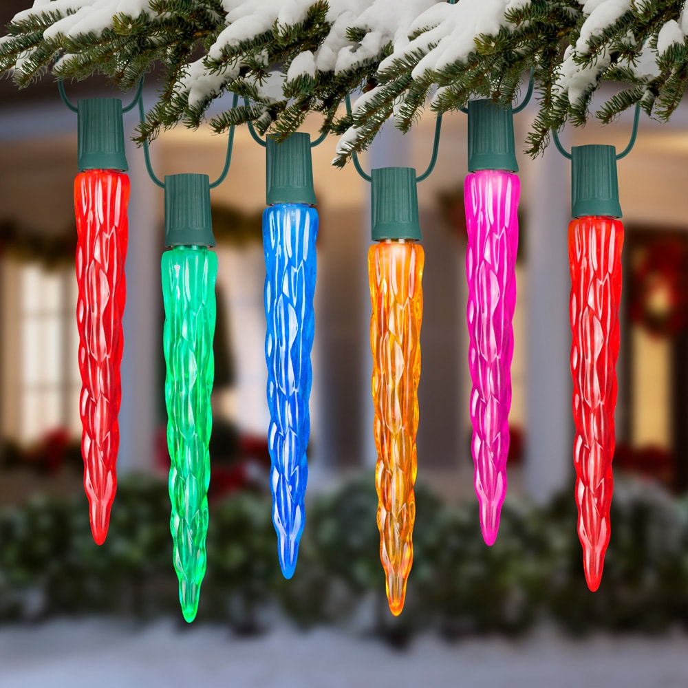 Gemmy Commercial Pro 50-Count Multi-function Multicolor Icicle LED Plug ...