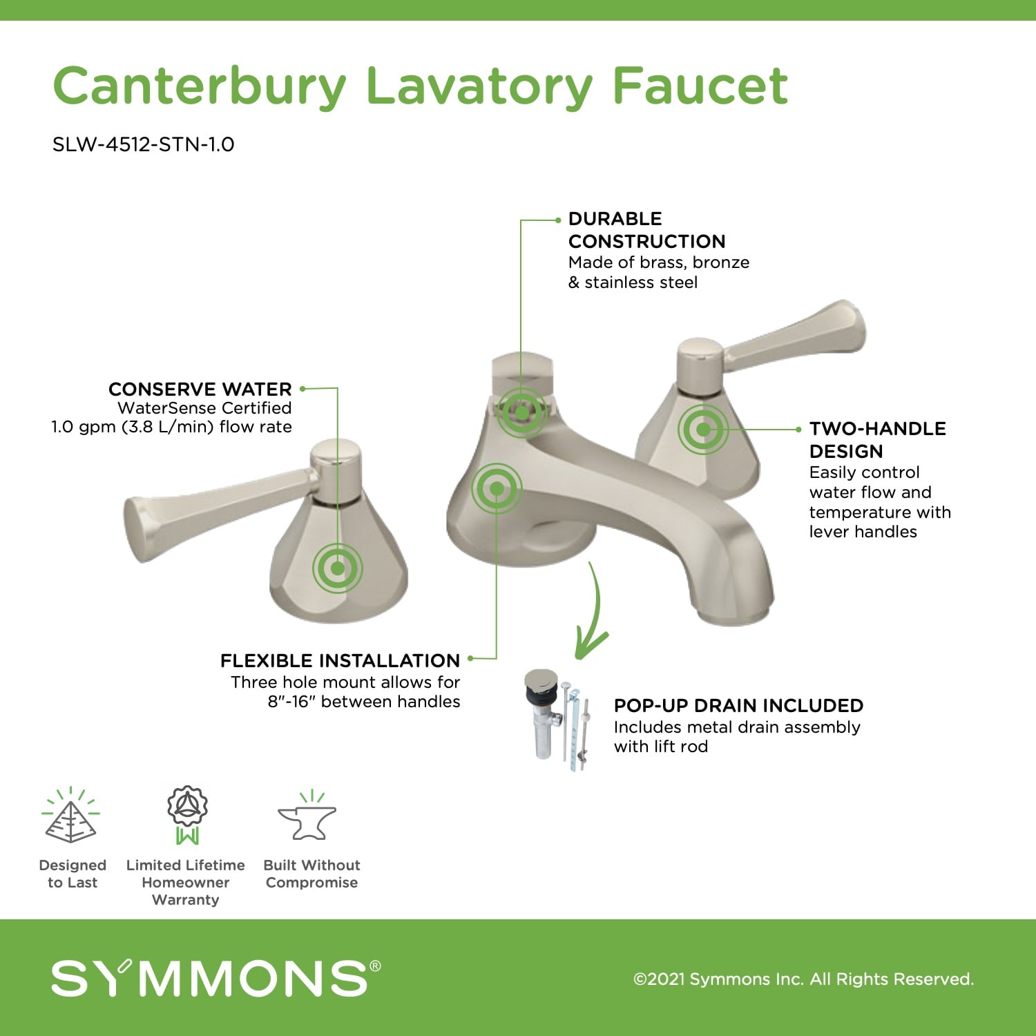 Symmons SLW-4512-STN-1.0 Lavatory-Faucets - View #5
