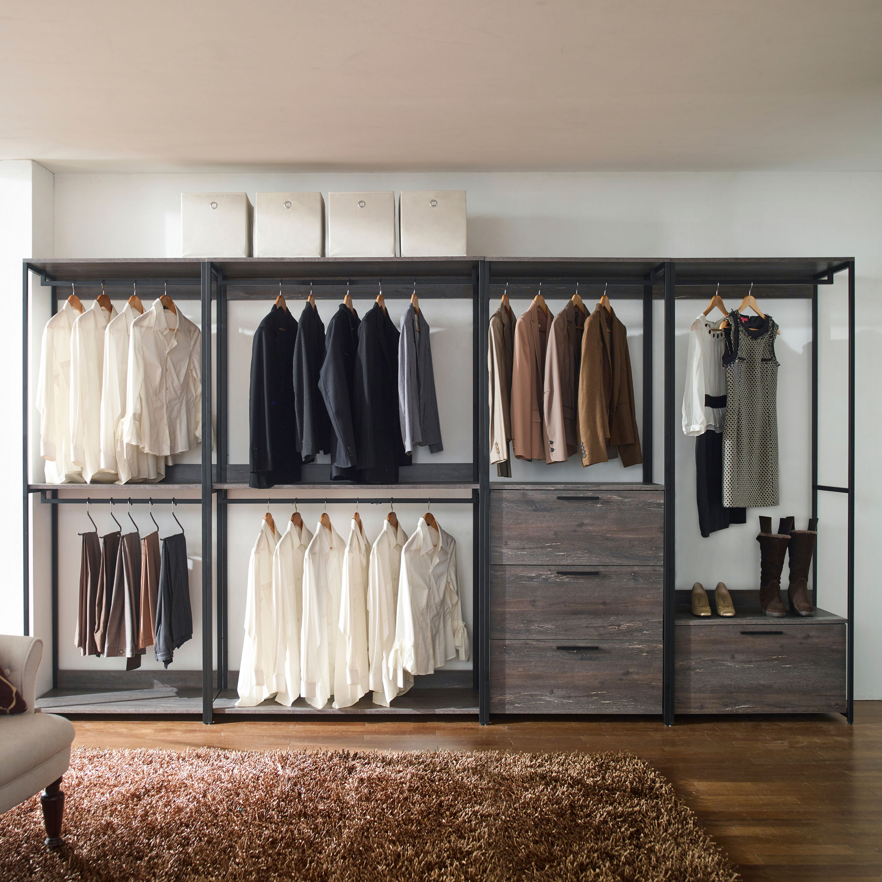 LOVMOR SF-R-B040S00061 Monica Wood Walk-in Closet System