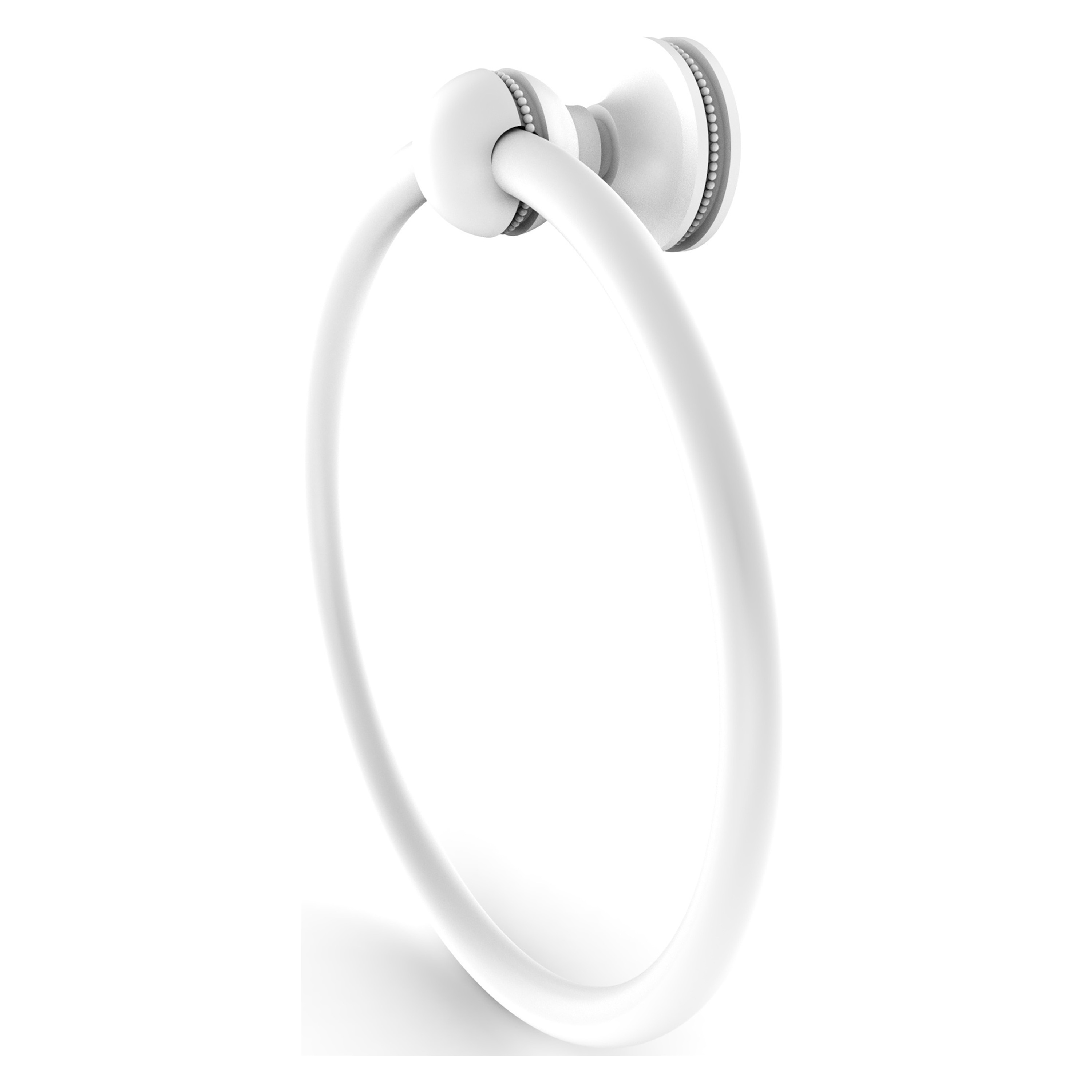 Allied Brass MA-16-WHM Mambo Matte White Wall mount Single Towel Ring