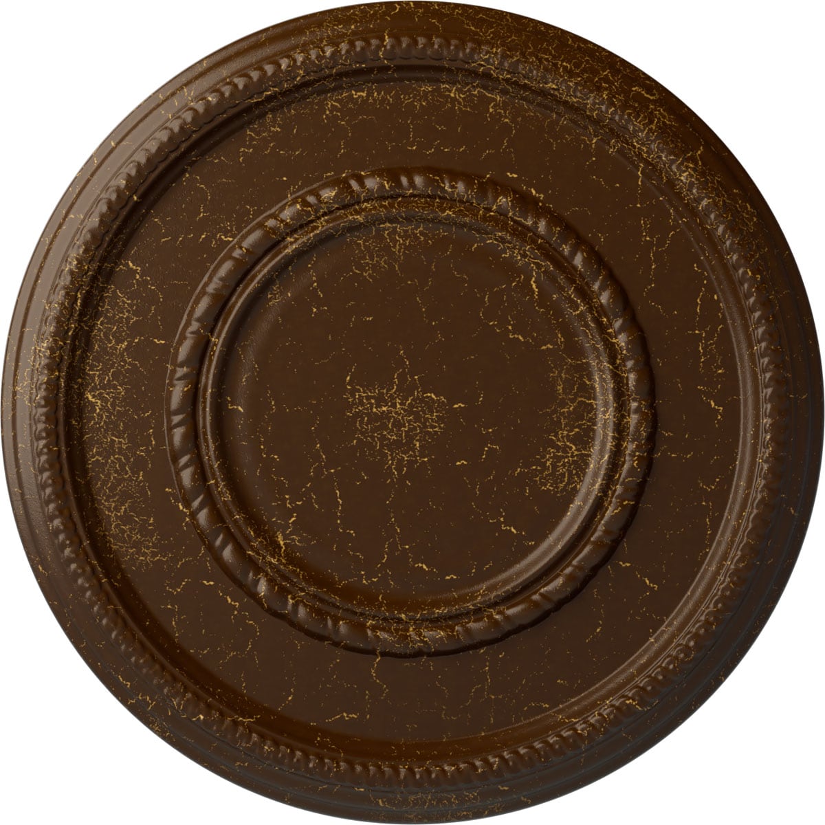 Ekena Millwork CM17FERBC Federal Roped Large 17.375-in W x 17.375-in L Painted Root Beer Crackle Polyurethane Whole Ceiling Medallion
