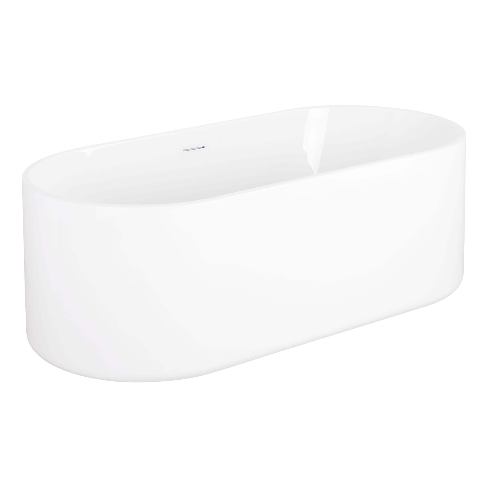 Conroy 67" Glossy White Acrylic Freestanding Soaking Bathtub