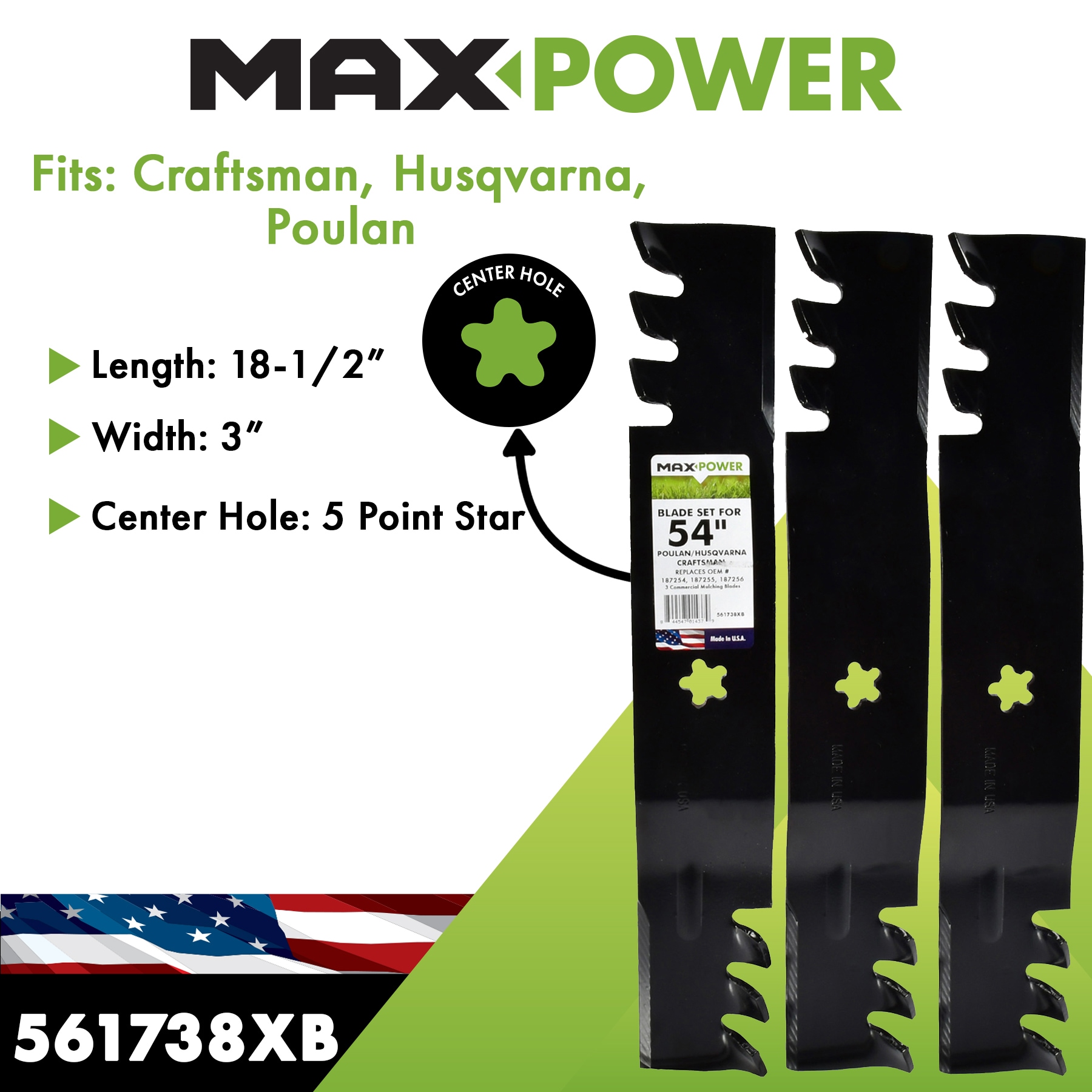 MaxPower 561738XB Ope-Mower-Blades - View #2