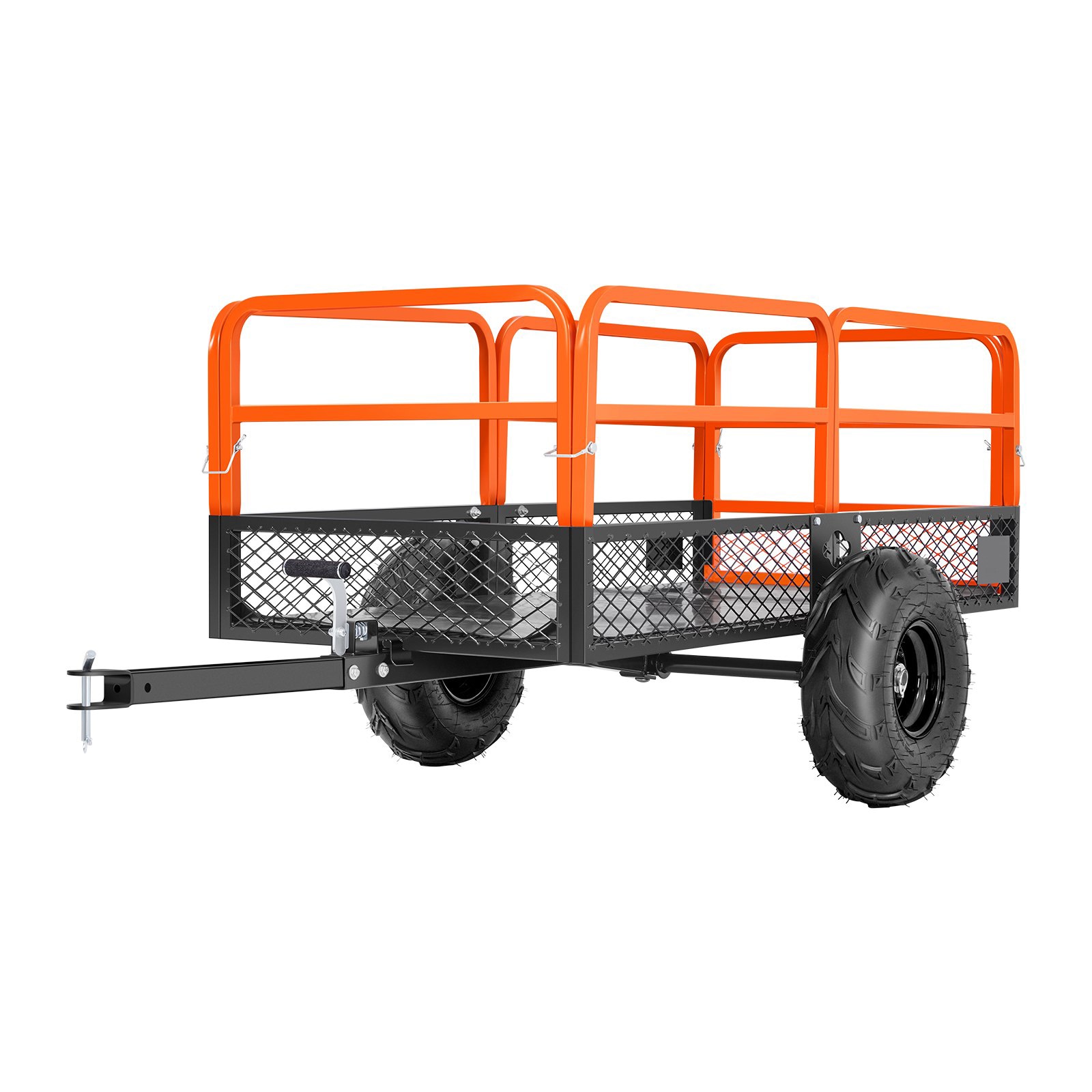 GIVIMO 22 cu ft 1600 lb Steel Dump Utility Trailer with Removable Rear Panel Hand Pull and Foot Pedal Dumping 16 in Pneumatic Tires Tow Behind Yard Trailer for ATV UTV Tractor and Lawn Mower Black