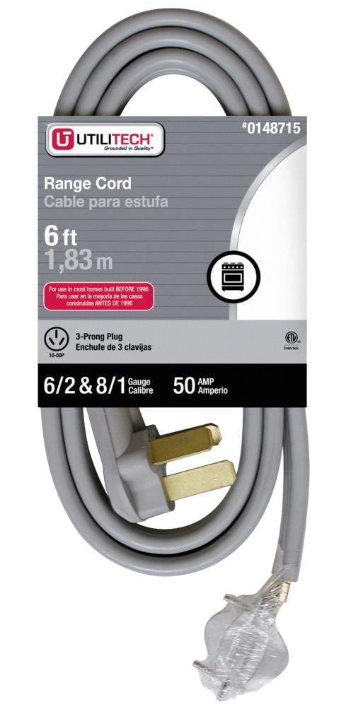 Utilitech 6 Ft 3 G Gray Range Appliance Power Cord In The Cords Department At Com Utilitech 6 Ft 3 G Gray, Power Cord Plug Wiring Diagram