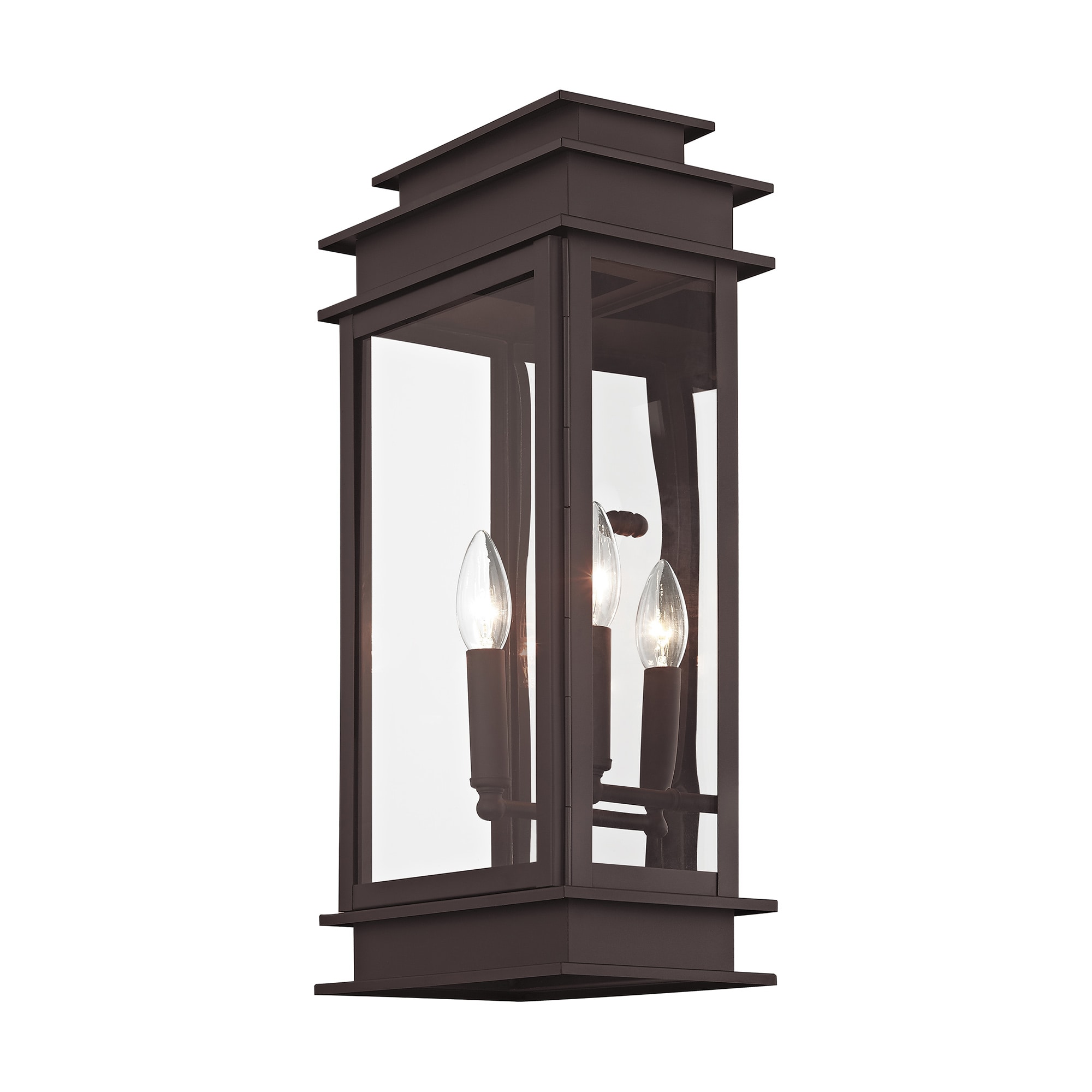 Princeton Classic Bronze 19" Outdoor Wall Lantern with Clear Glass