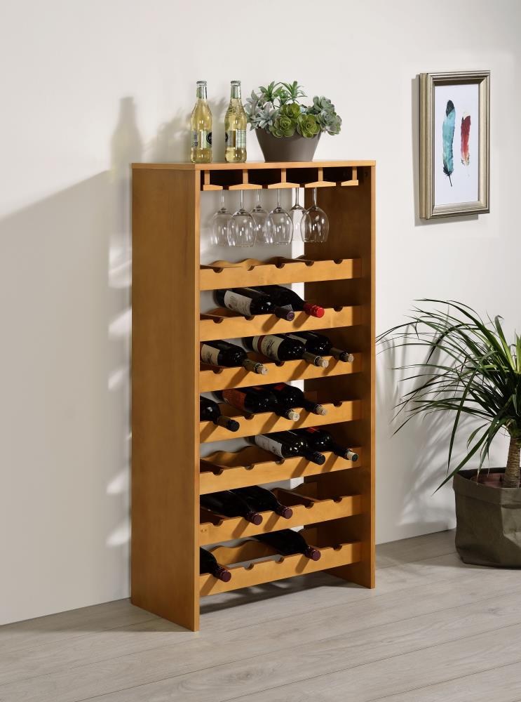 ACME FURNITURE 35-Bottle Oak Wood Wine Cabinet