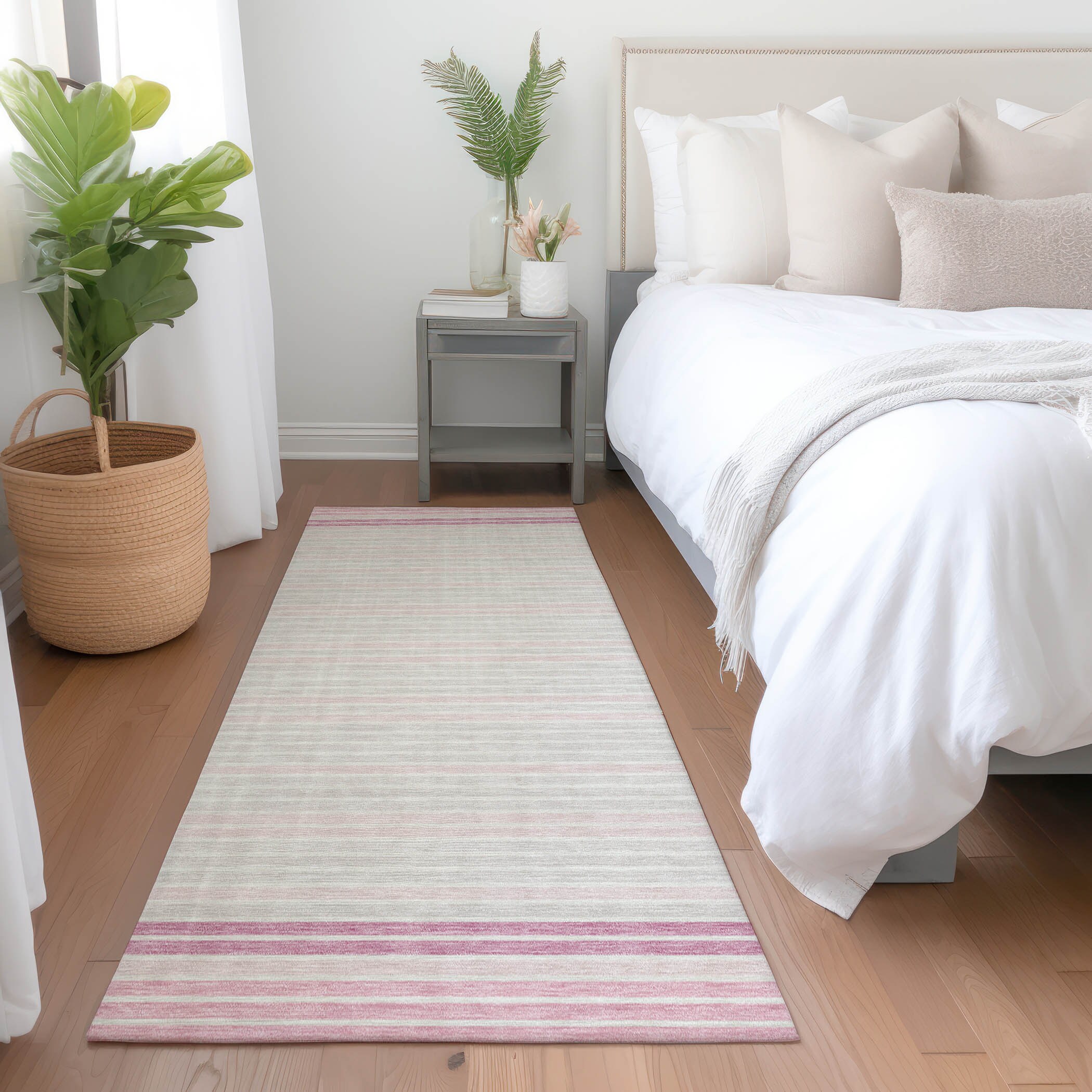 Addison Rugs ACN1405PI2X8 Chantille ACN1405PI 2 x 7 (ft) Polyester Pink Rectangular Indoor/Outdoor Geometric Machine washable Runner rug