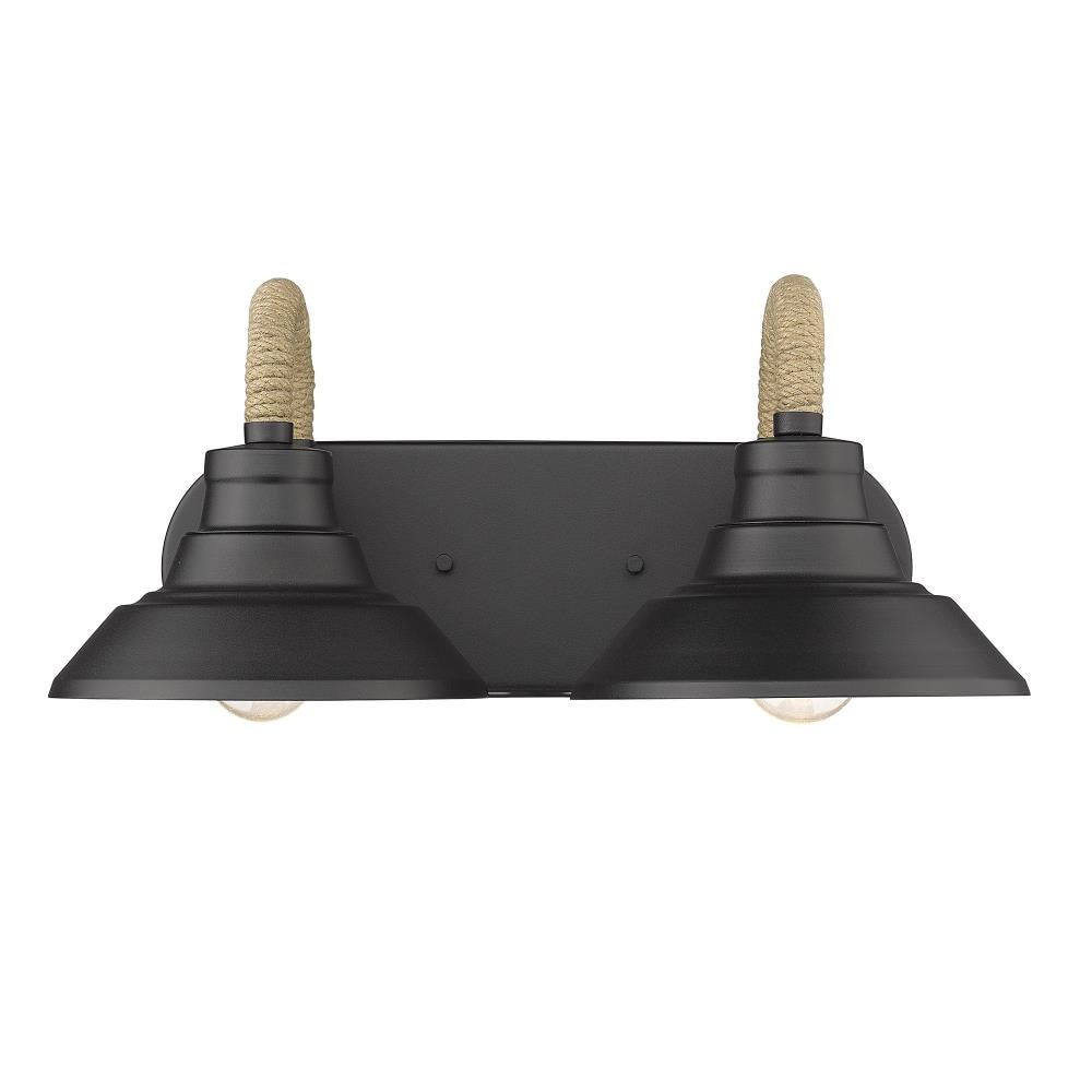 Journey 17'' Black and Rope Industrial Vanity Light