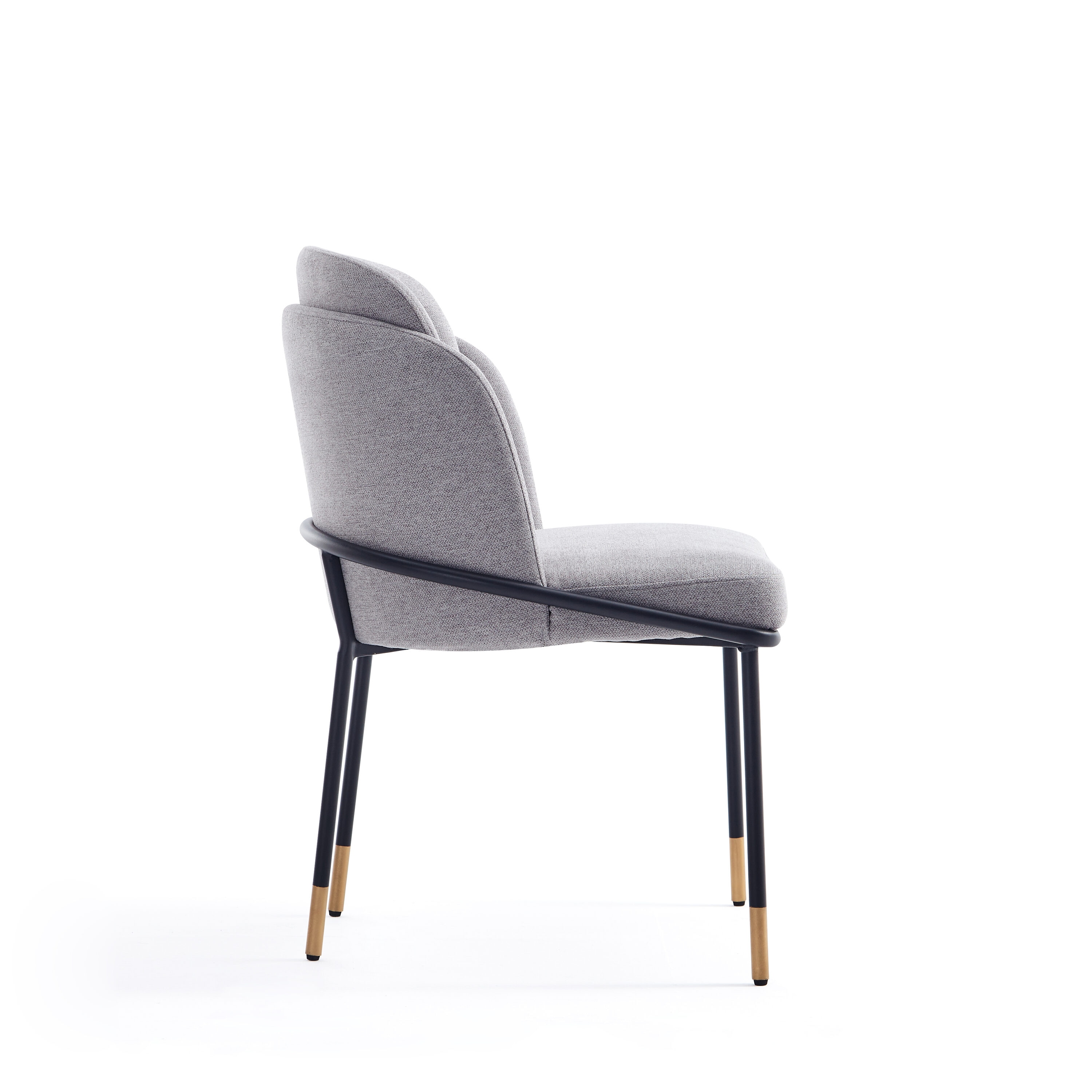 High Gray Upholstered Metal Side Chair
