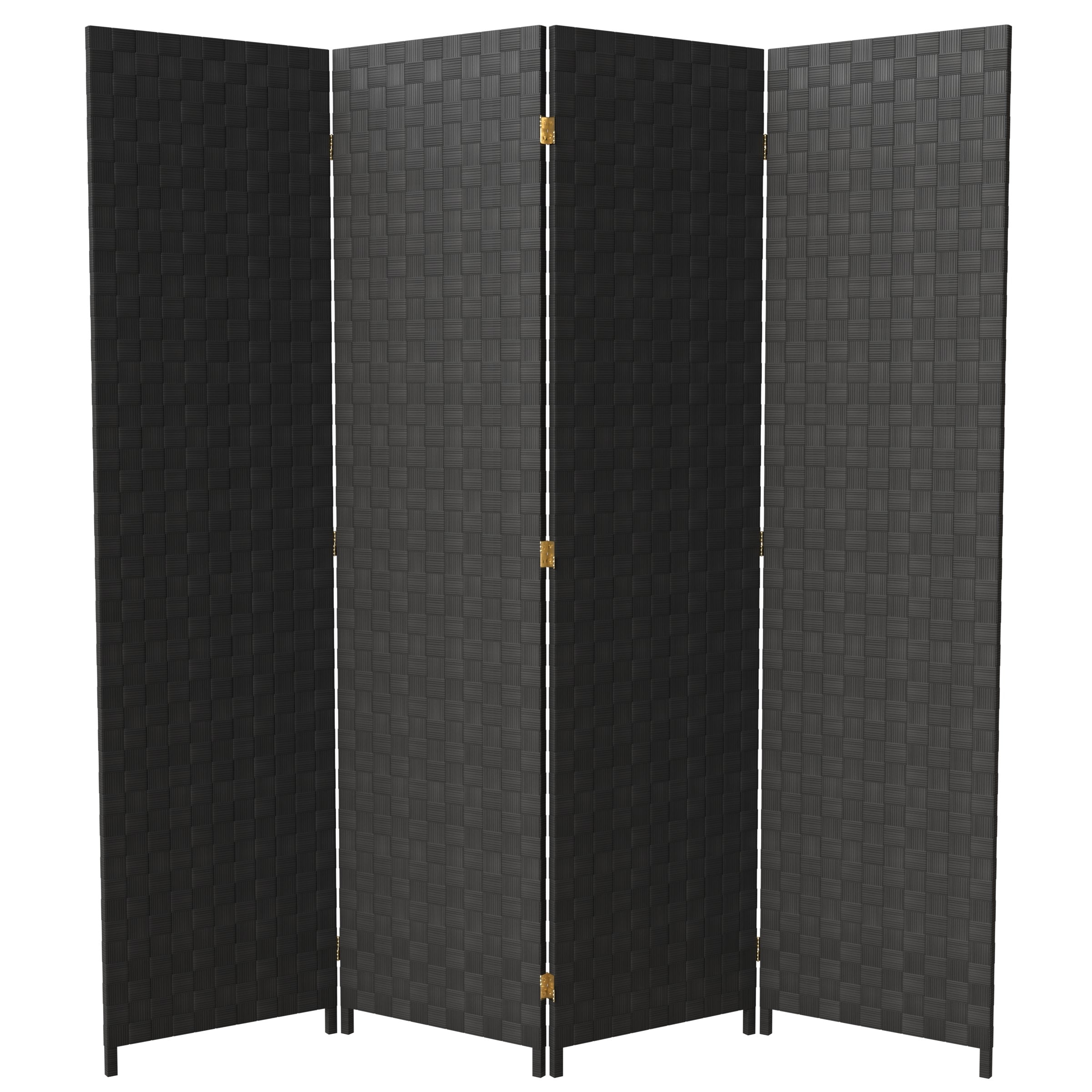 Oriental Furniture FB-OUTSCR-4P-BLK 70.0-Inches W x 71.0-Inches H Black Vinyl/Polyresin Outdoor Privacy Screen