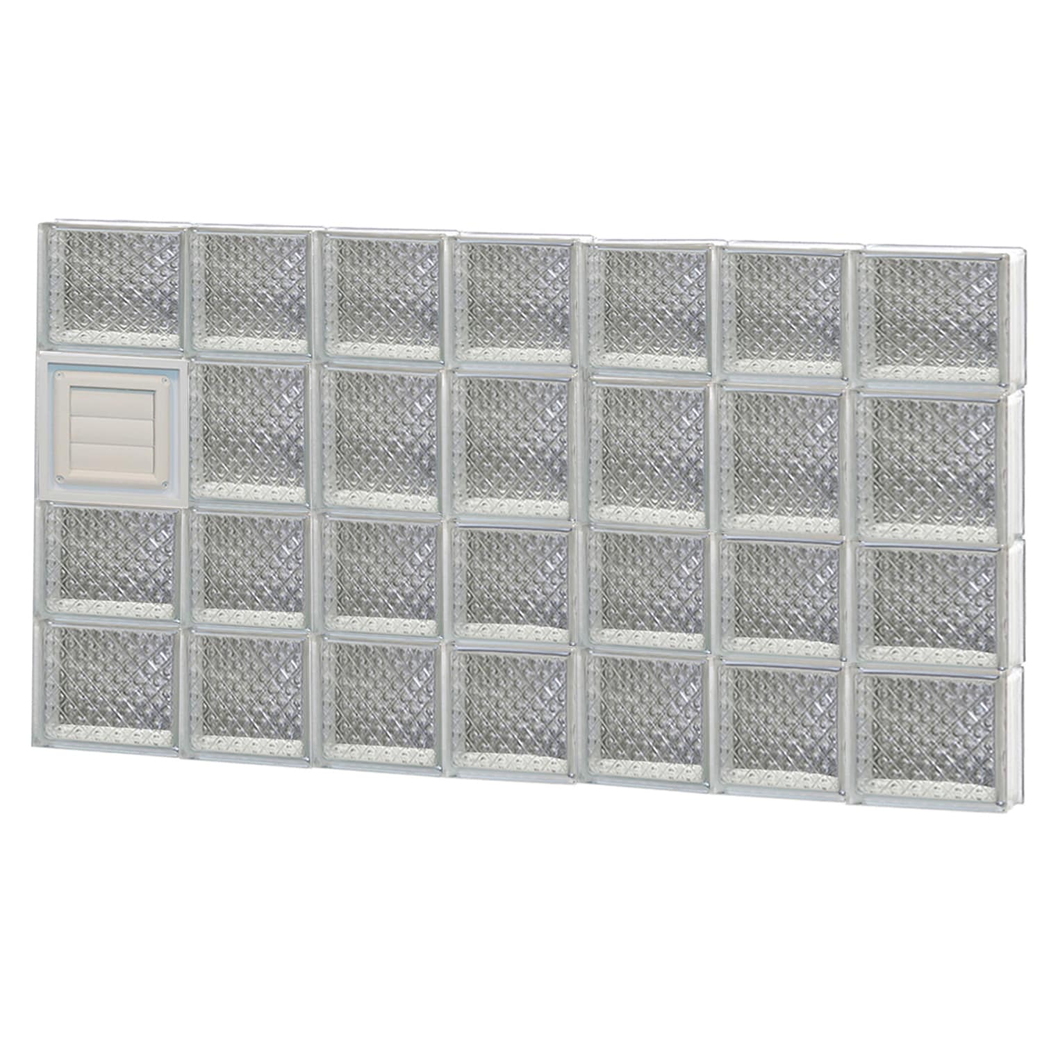 REDI2SET D4626DP Diamond Glass 44-1/4-in x 25-in Frameless Replacement Dryer vent Glass Block Window