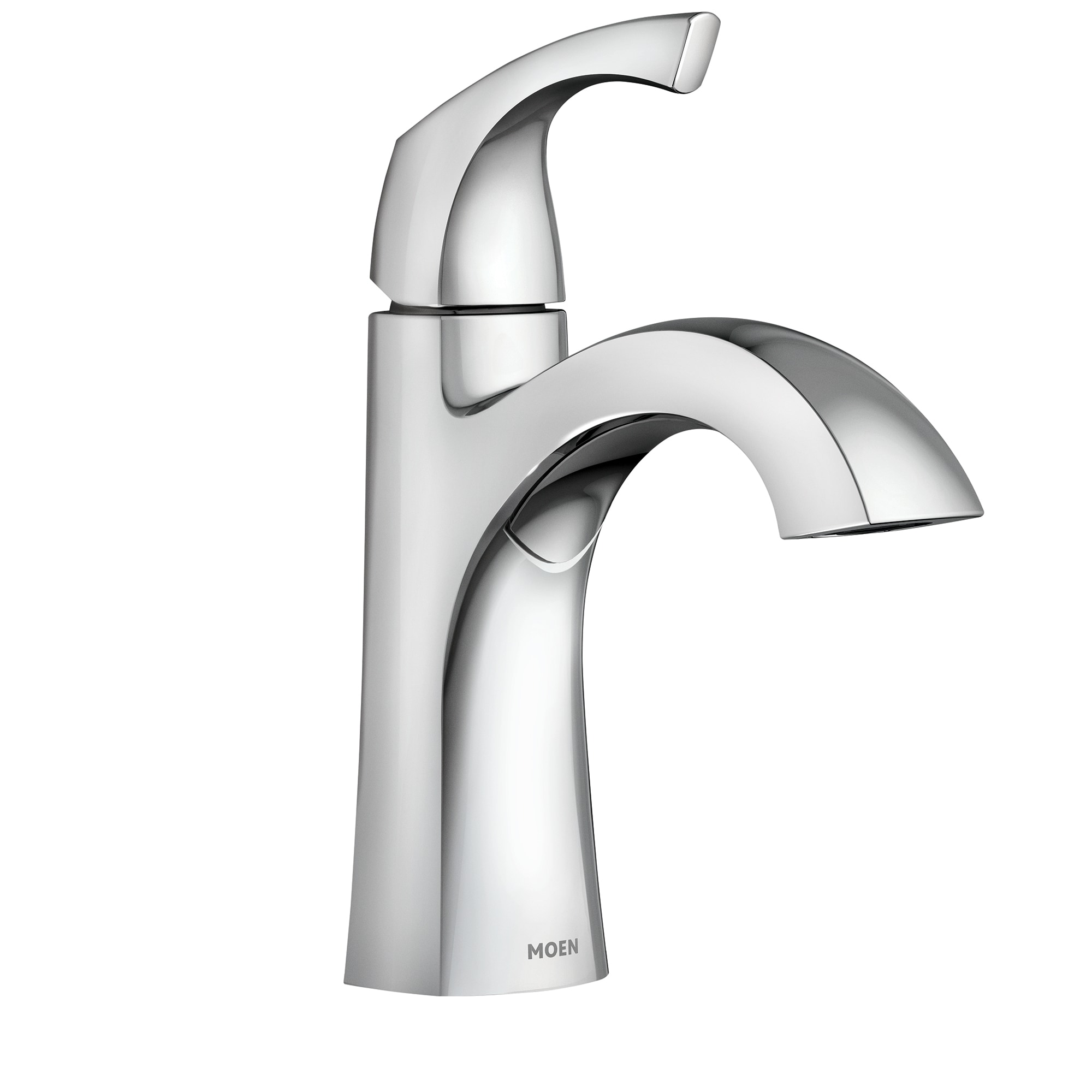 Moen Lindor Transitional Chrome Single Hole 1-handle WaterSense High-arc  Bathroom Sink Faucet with Drain and Deck Plate (8.2-in) in the Bathroom  Sink Faucets department at