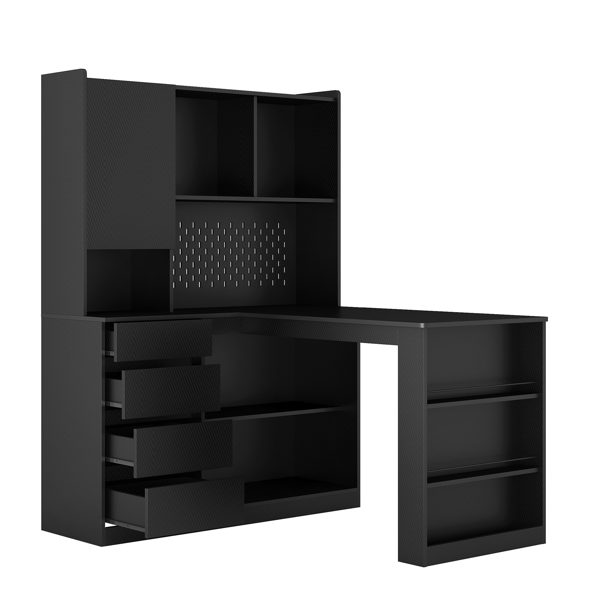 CESICIA KB-009 Black 4 -Compartment Kids bookcase ( 55.9-in W x 62.79-in H x 46.06-in D )