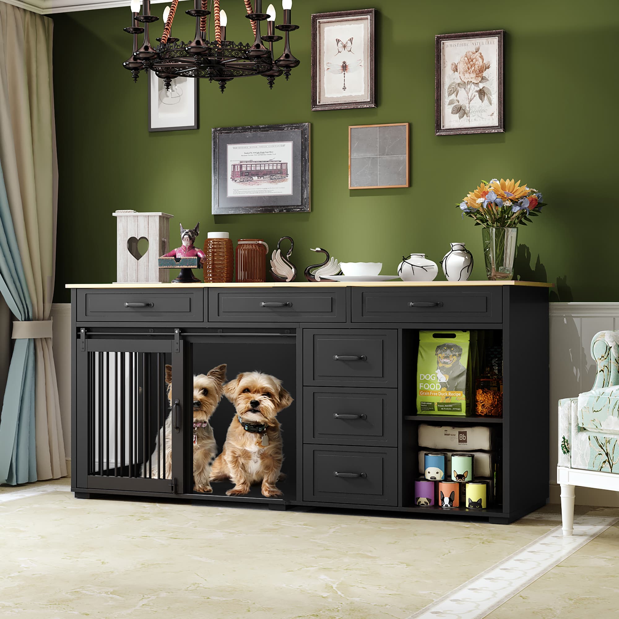 MIDHAM ZWJ0192-03+04 Composite Indoor Large Dog House
