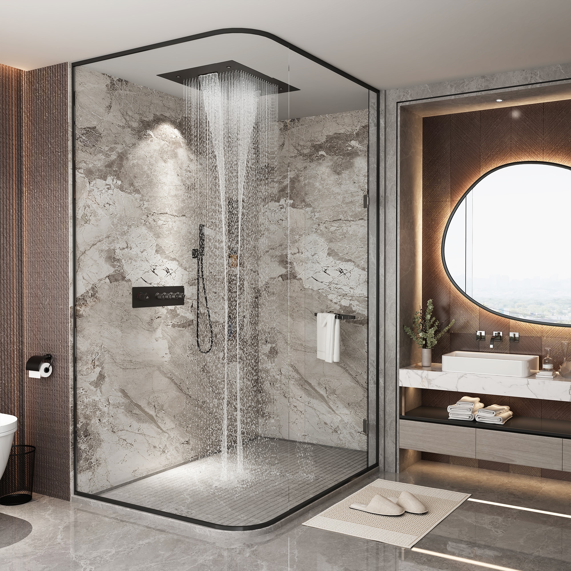 CASAINC KCHS0024-MB Showerhead-Bar-Panels - View #7