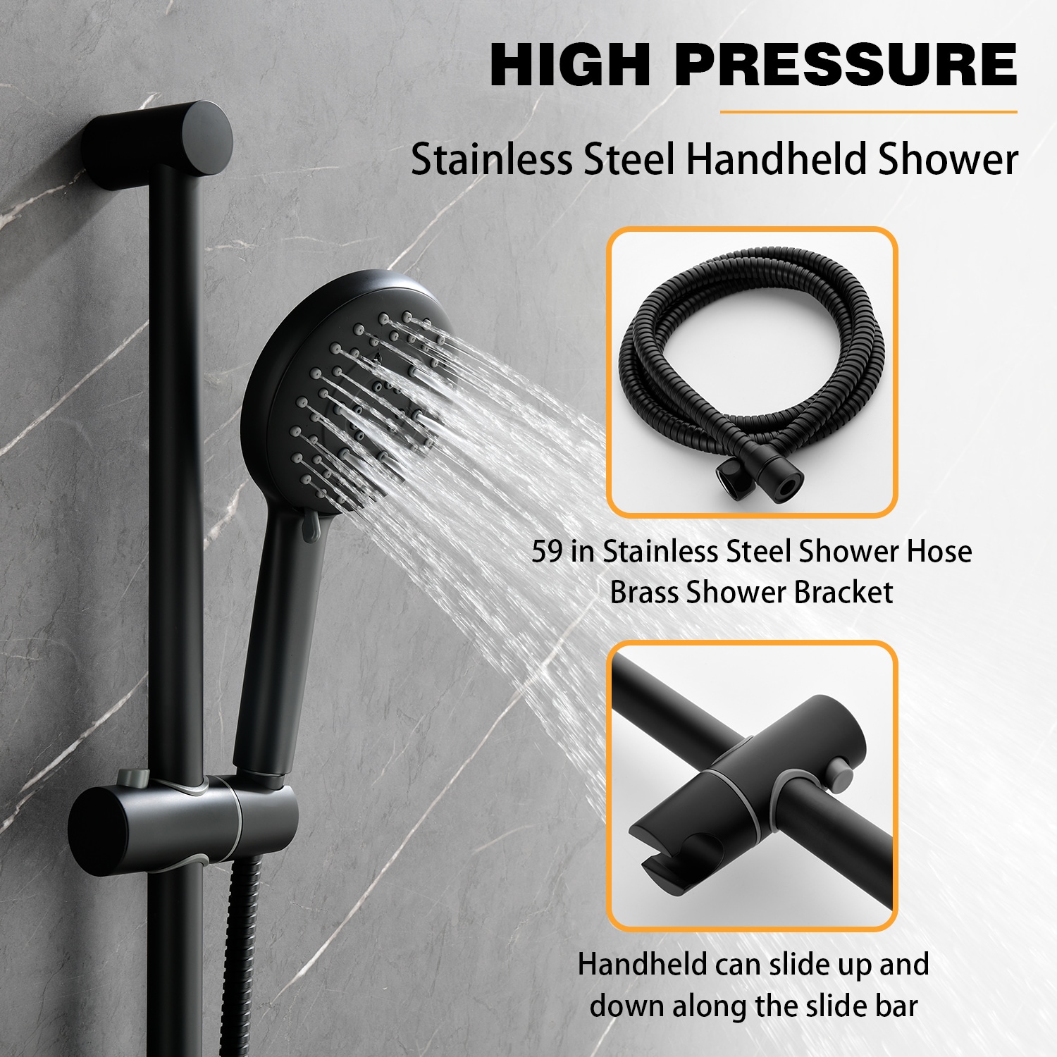 WELLFOR WA9009AL Showerhead-Bar-Panels - View #4