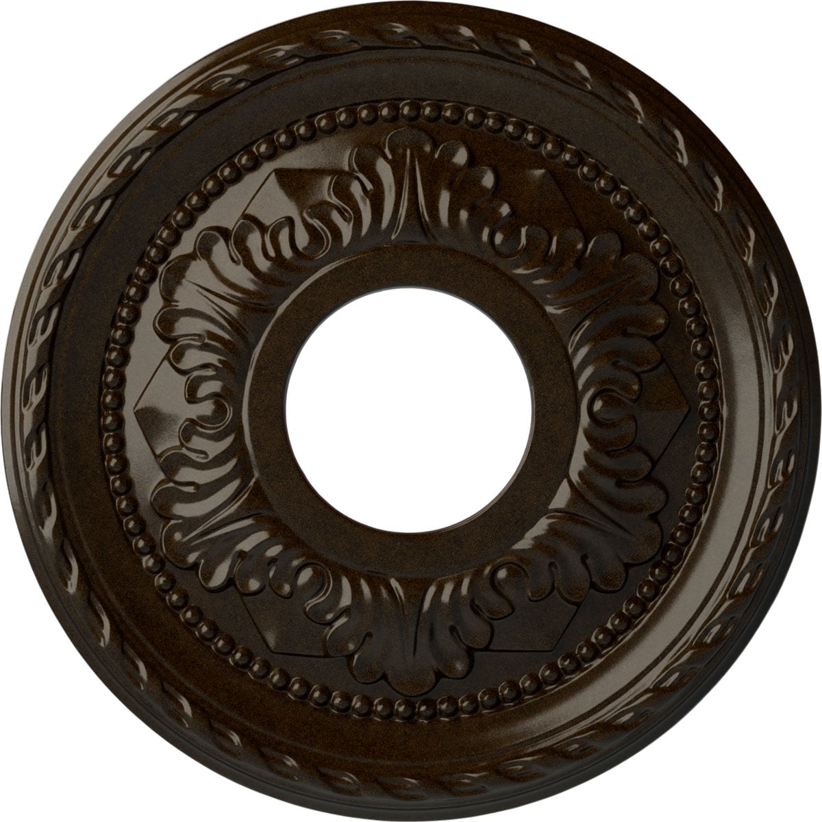 Ekena Millwork CM12PMBZS Palmetto 12.125-in W x 12.125-in L Painted Bronze Polyurethane Whole Ceiling Medallion