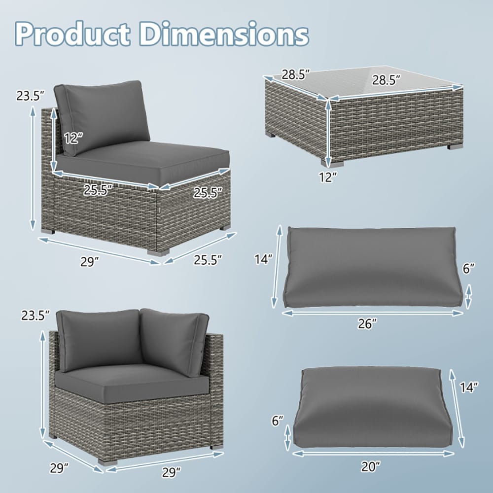 CASAINC CN-WFQ09-BR-BL Patio-Conversation-Sets - View #4
