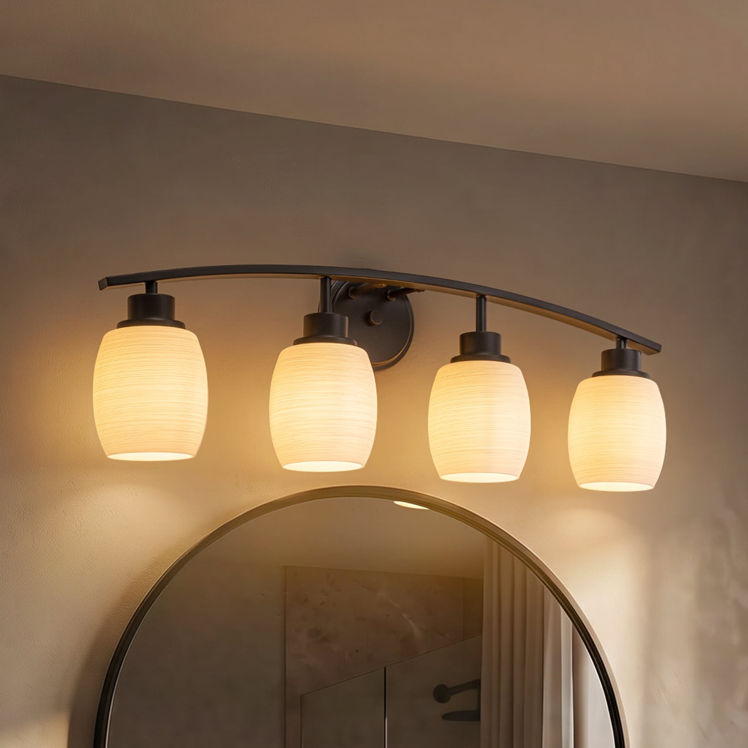 AloaDecor Lighting 26-in 4 Light Brushed Brown Modern/contemporary Bathroom Vanity light