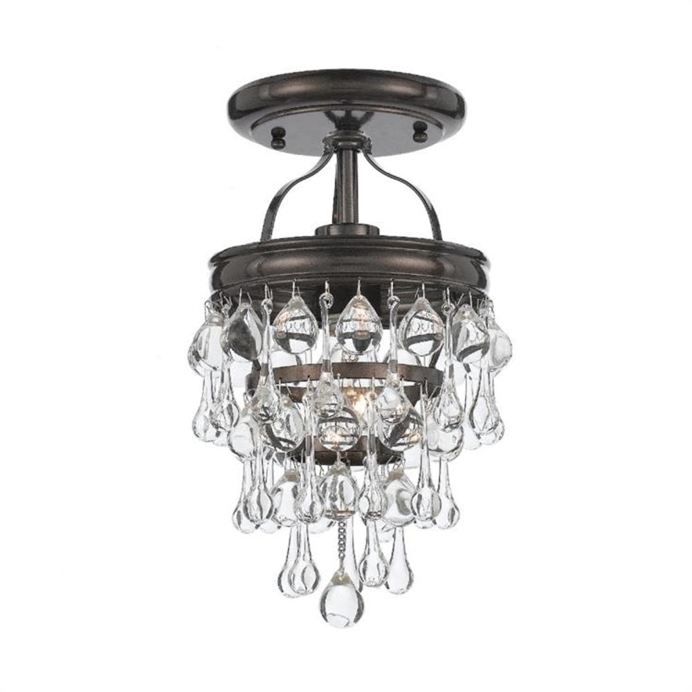 Crystorama 131-VZ_CEILING Calypso 1 -Light 7.25-in Polished Bronze Semi Flush Mount Light
