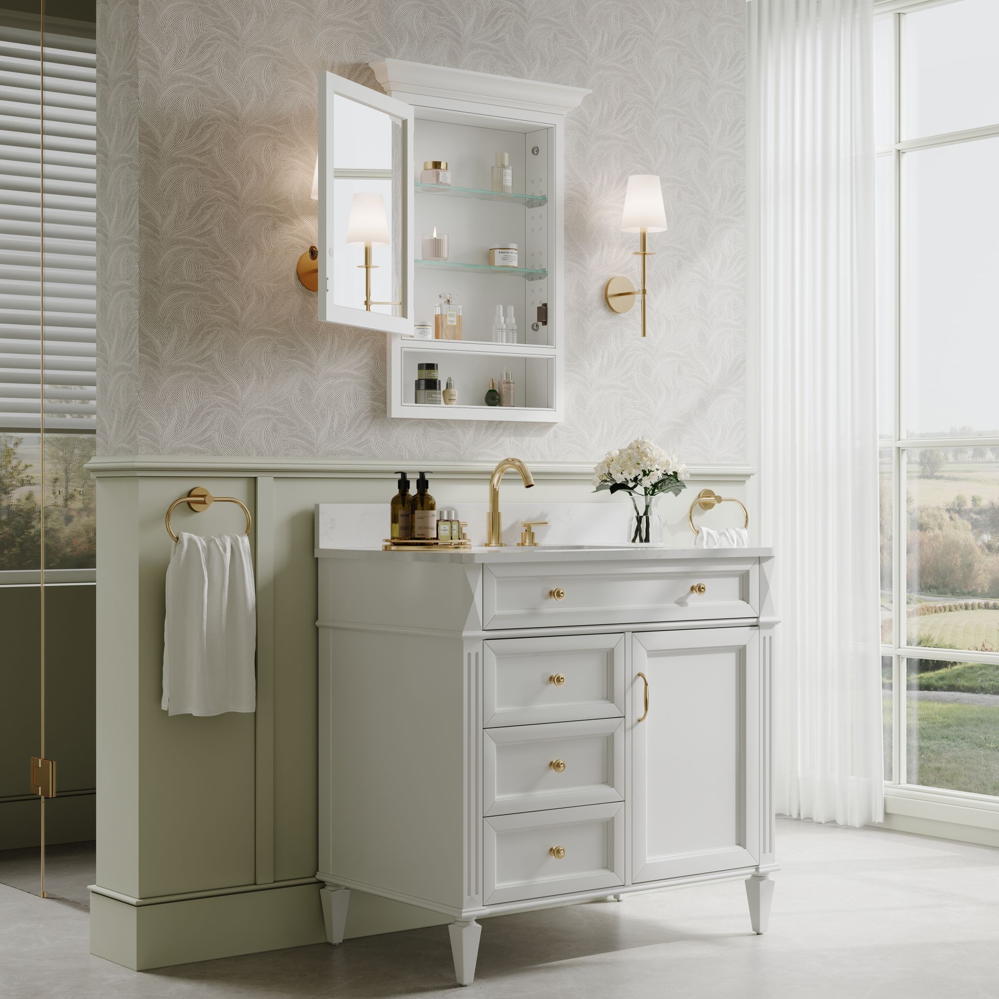 WELLFOR KA2432MCL-WT Bathroom-Medicine-Cabinets - View #3