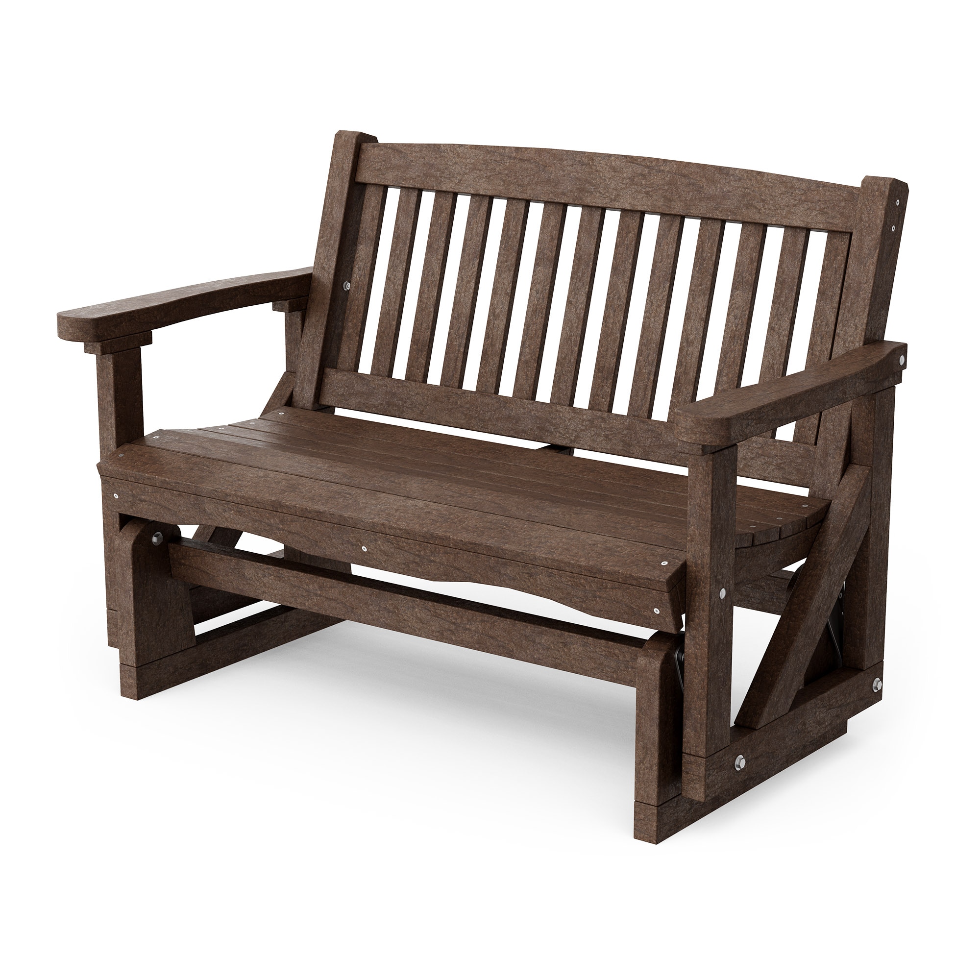 Wildridge LCC-207-TB Classic 2 -person Tudor Brown HDPE Outdoor Glider