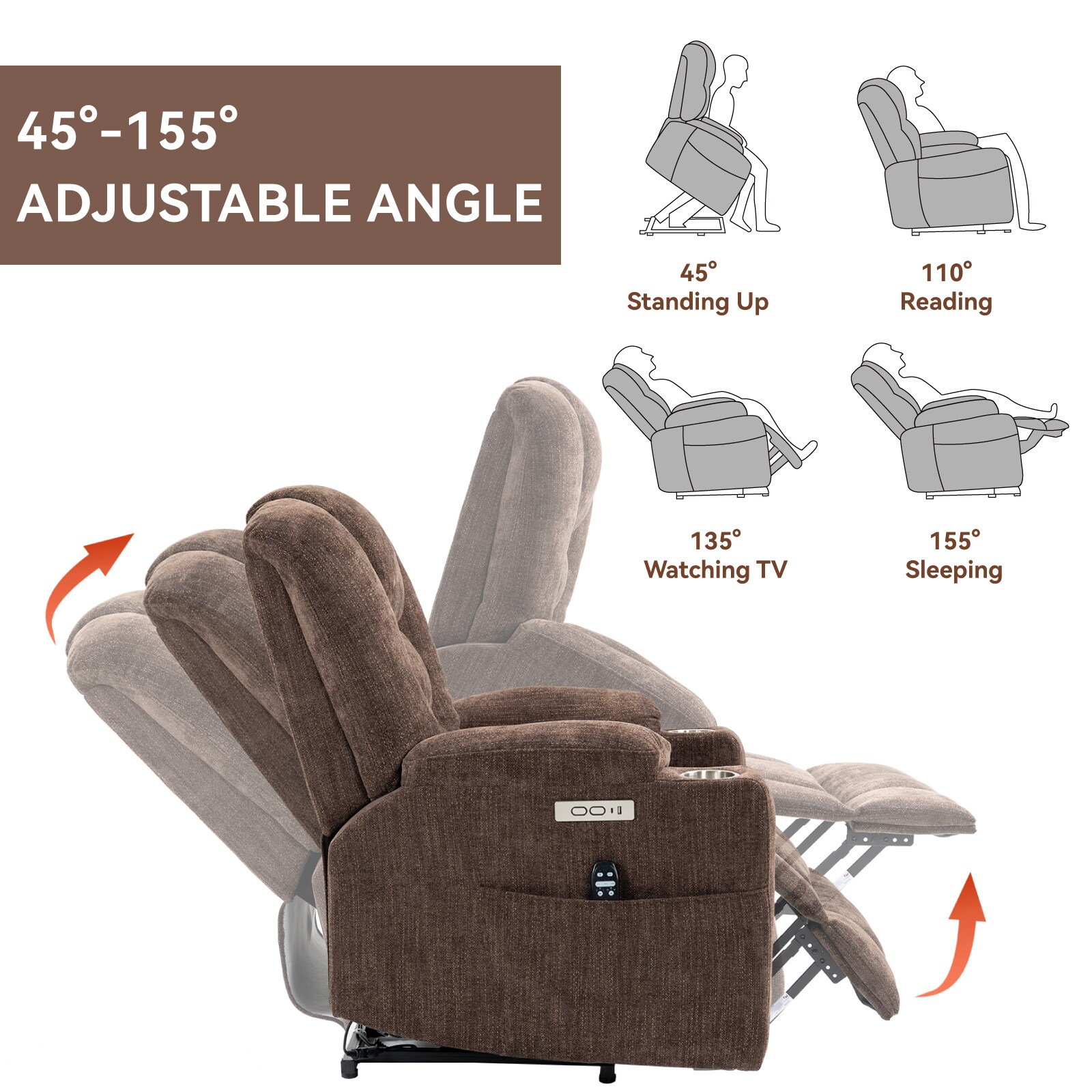 Mondawe WFMD-L001C-51-BROWN recliners - View #5