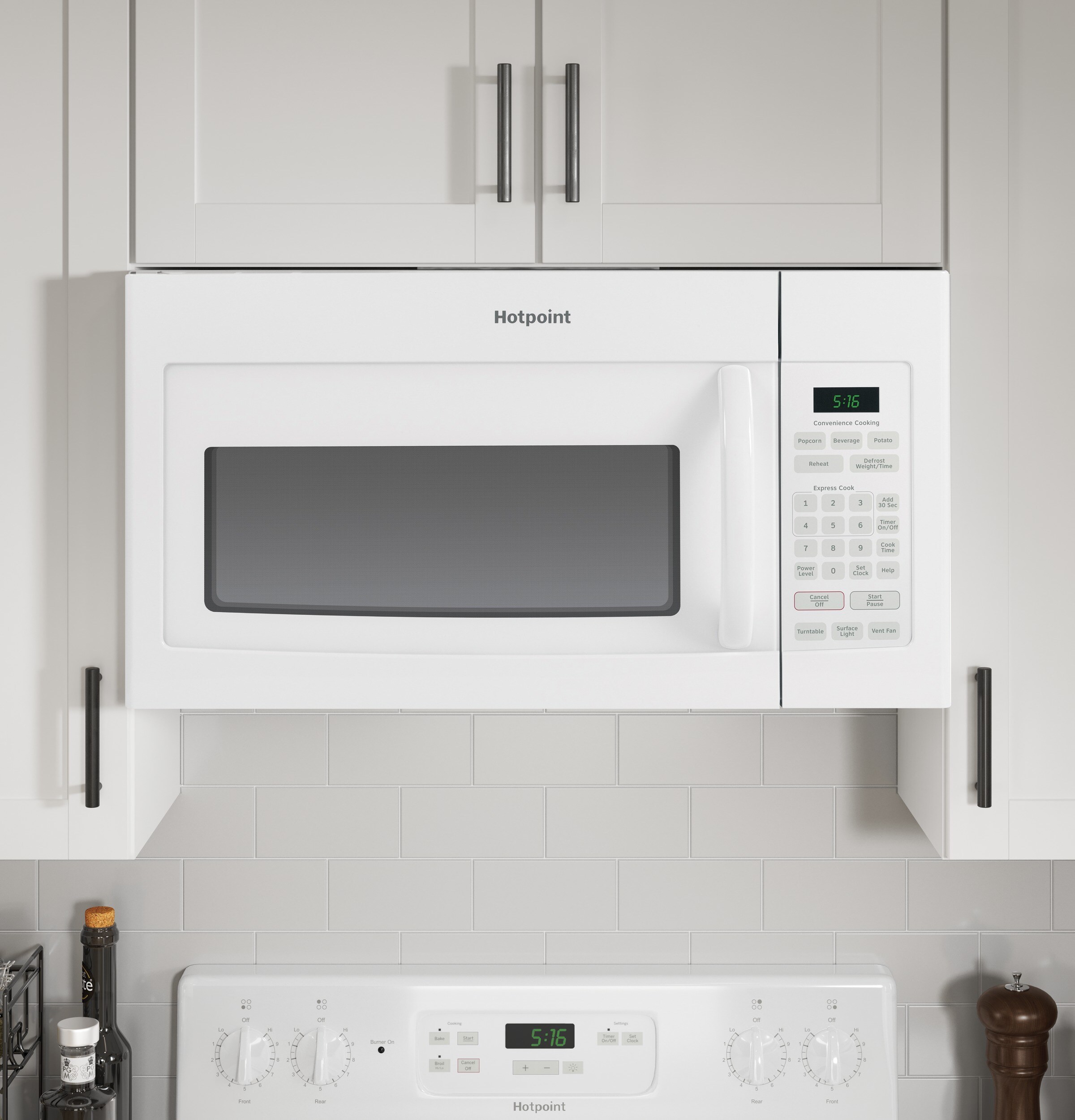 1.6 cu ft over the range shop microwave white