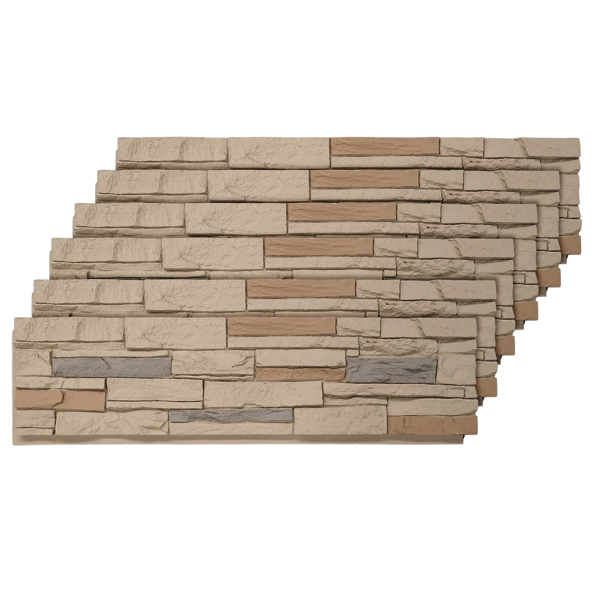 LOVMOR - LVOMOR 6 Pack Faux Stone Wall Covering Panels for Interior and Exterior Decor PU Stone V...